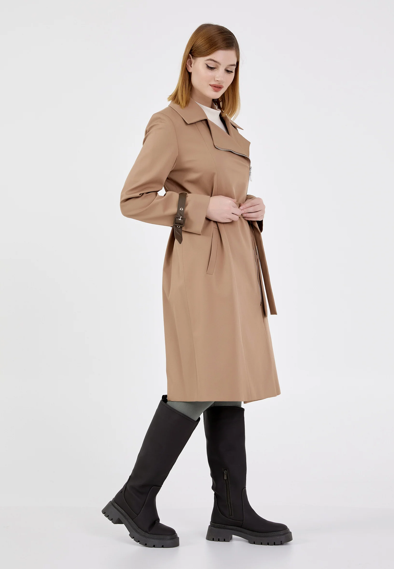 Polyester Solid Color Regular Coat cln2235 - Image 3