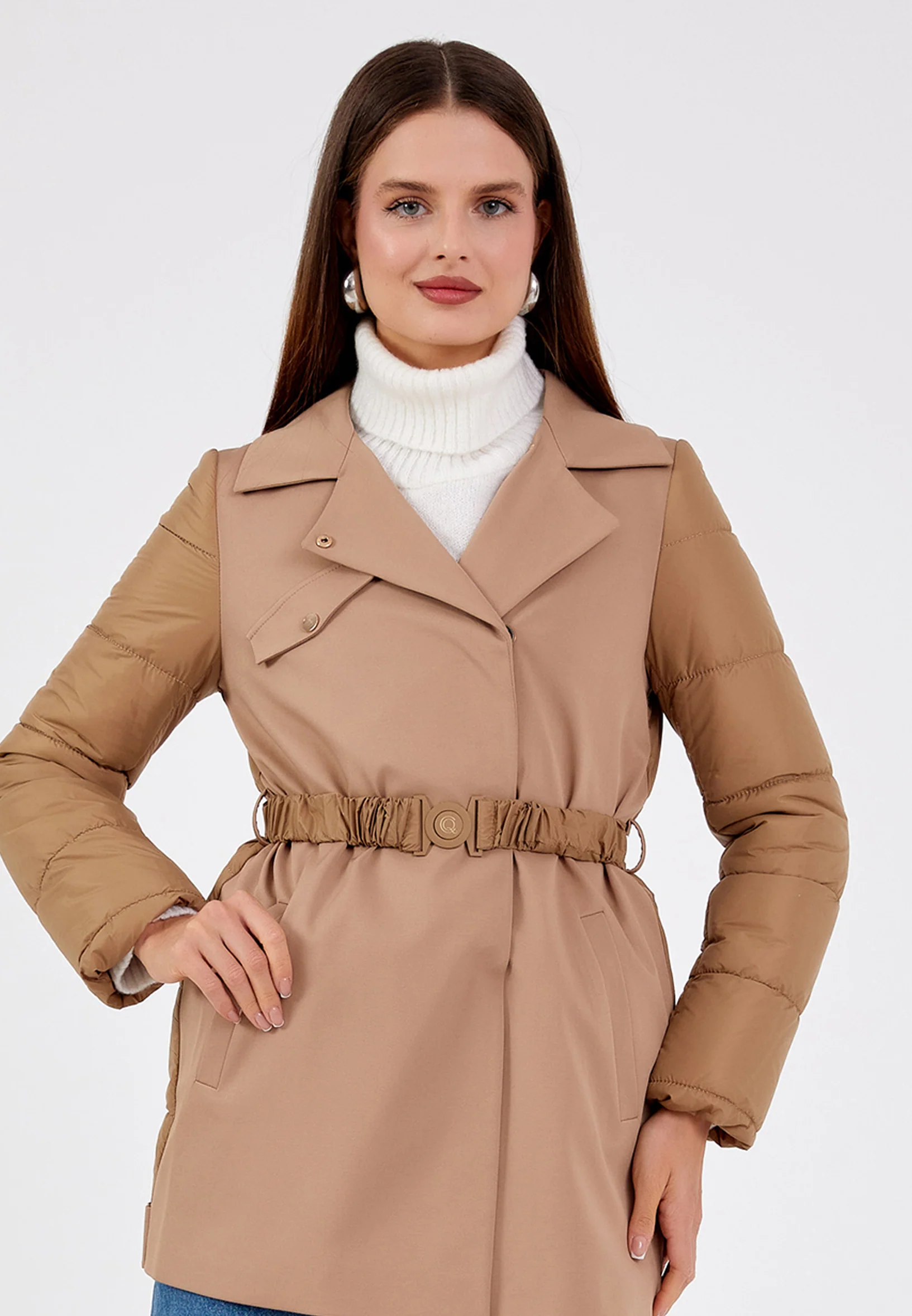 Polyester Solid Color Regular Coat cln2242