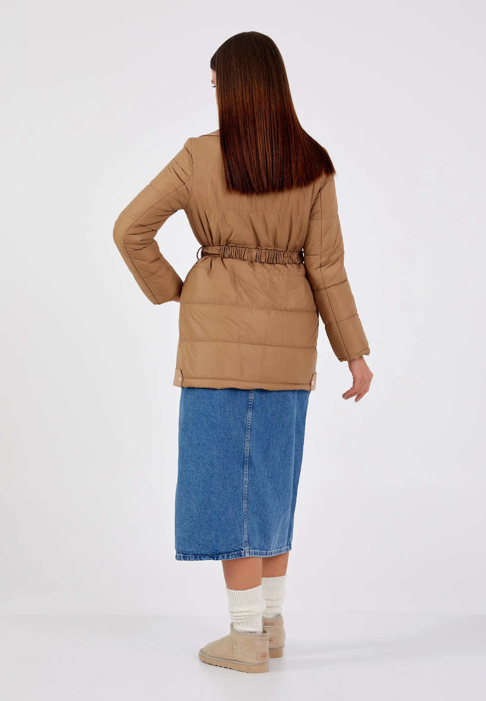 Polyester Solid Color Regular Coat cln2242 - Image 4