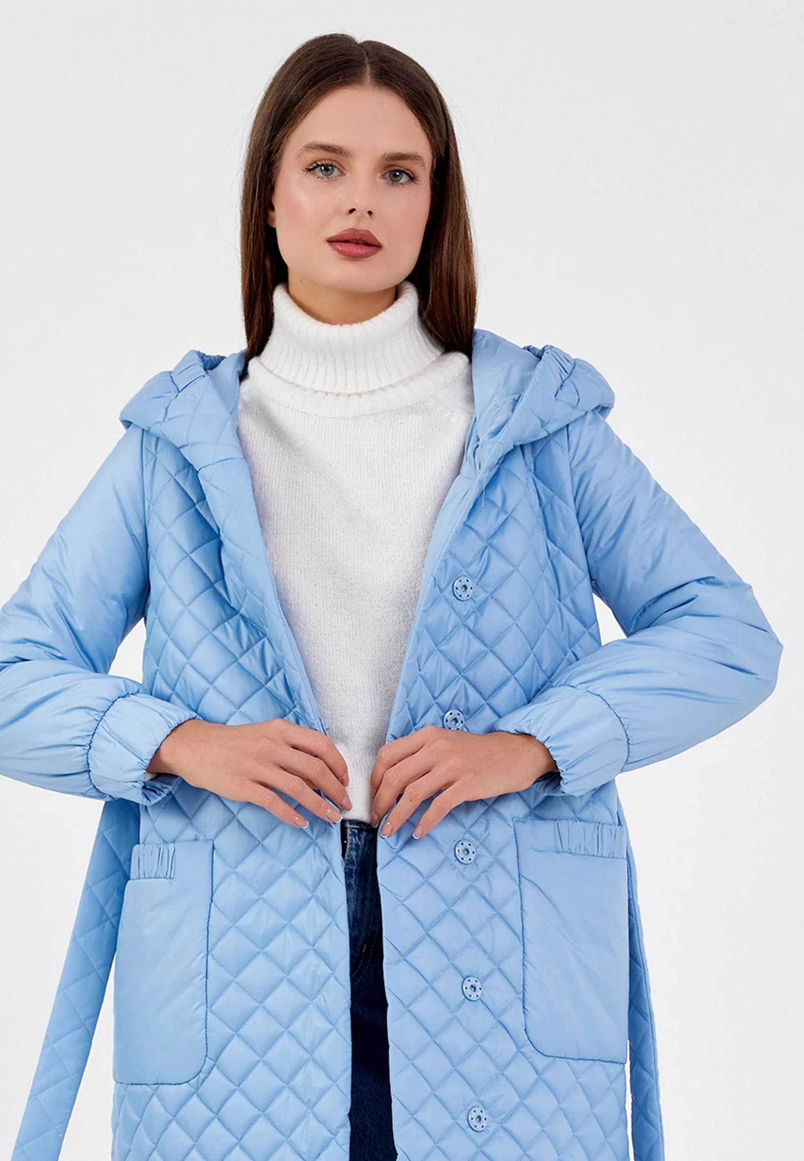 Polyester Solid Color Regular Coat cln2374 - Image 5