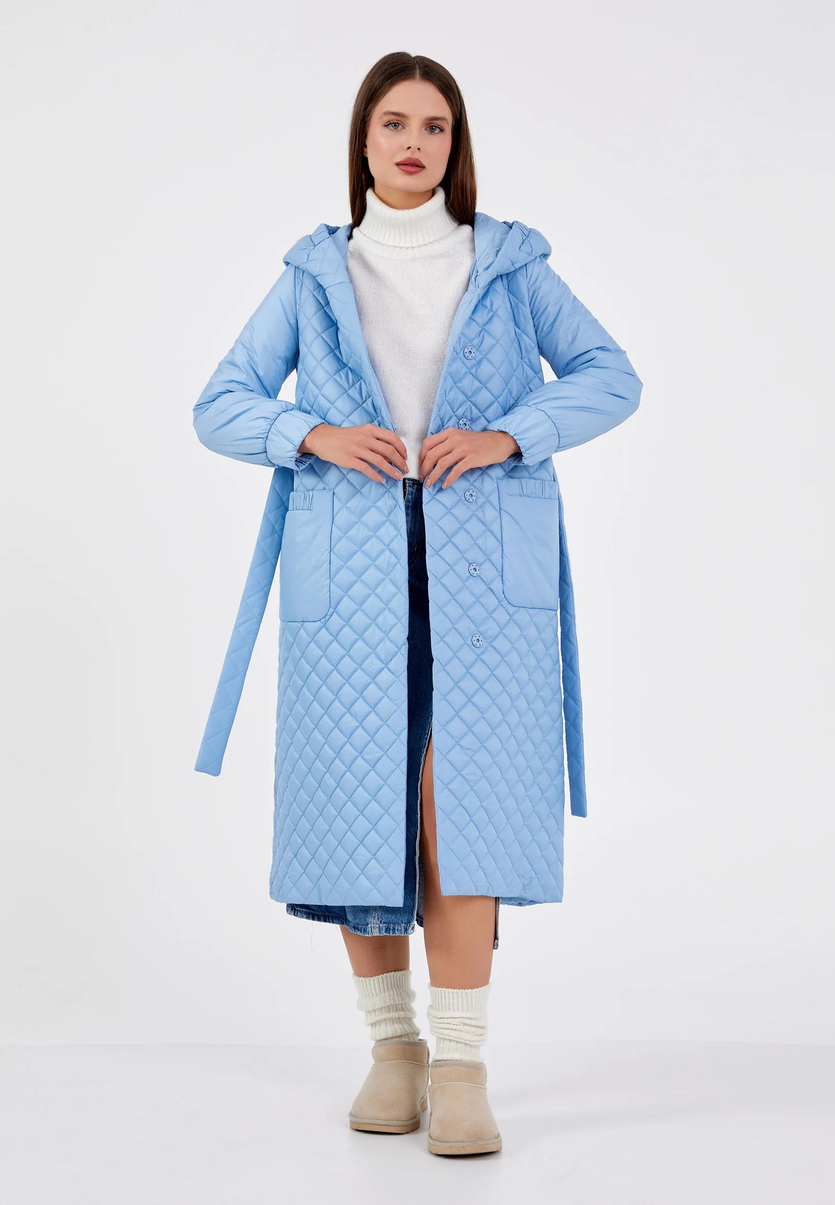 Polyester Solid Color Regular Coat cln2374 - Image 6