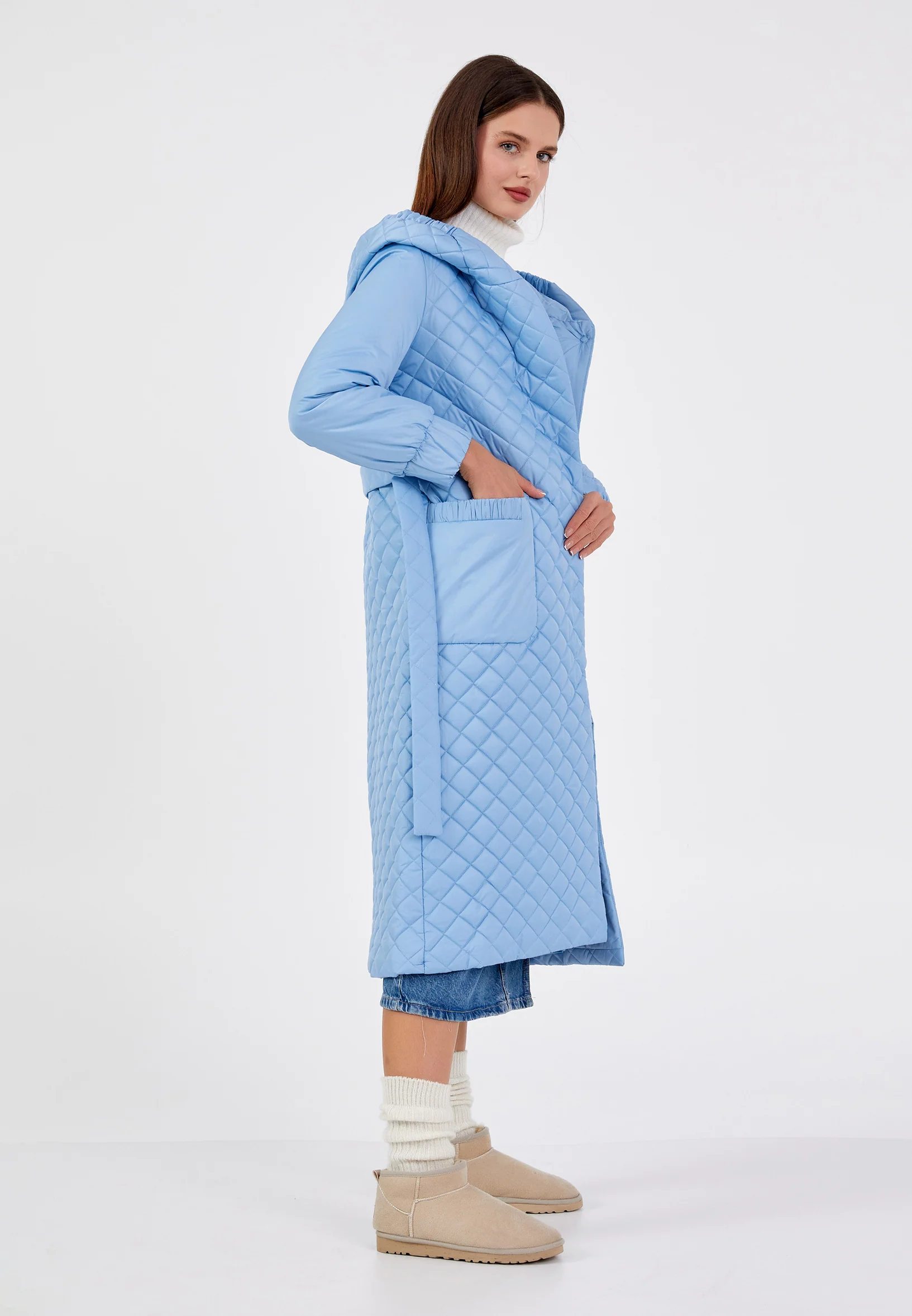 Polyester Solid Color Regular Coat cln2374 - Image 7