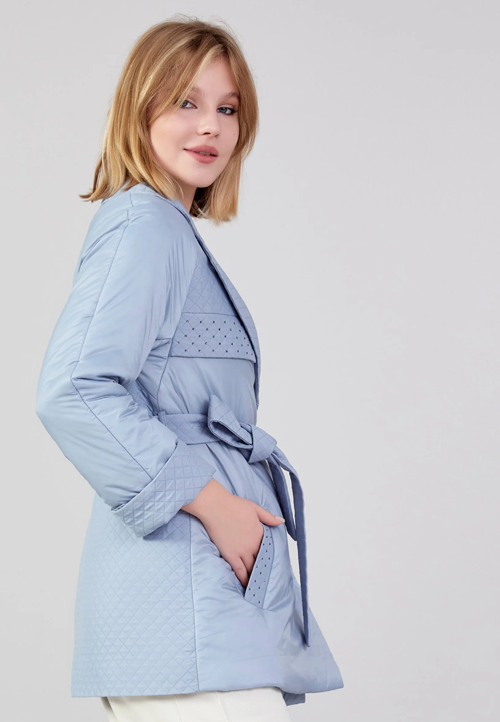 Polyester Solid Color Regular Coat cln2389 - Image 11