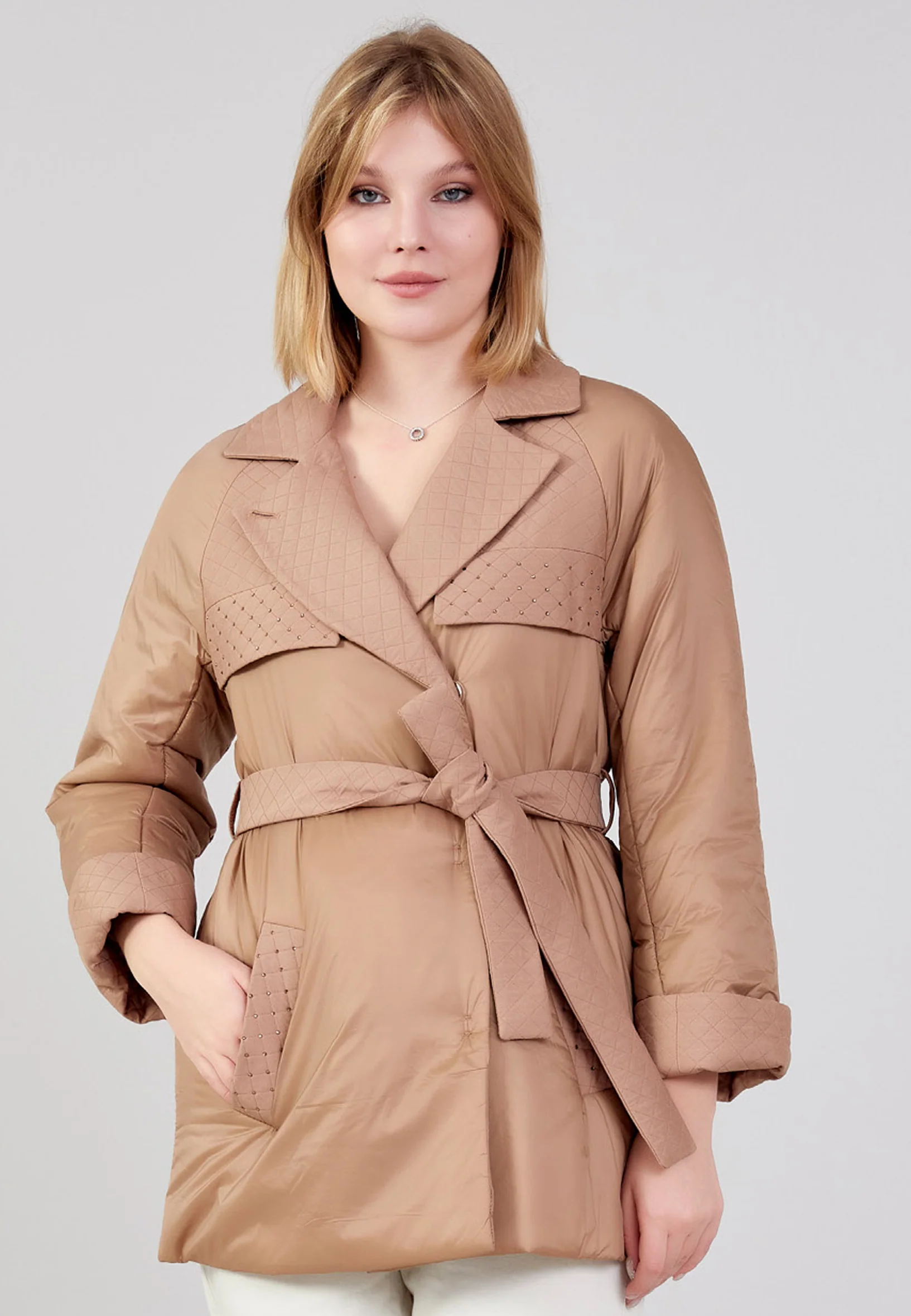 Polyester Solid Color Regular Coat cln2389 - Image 13