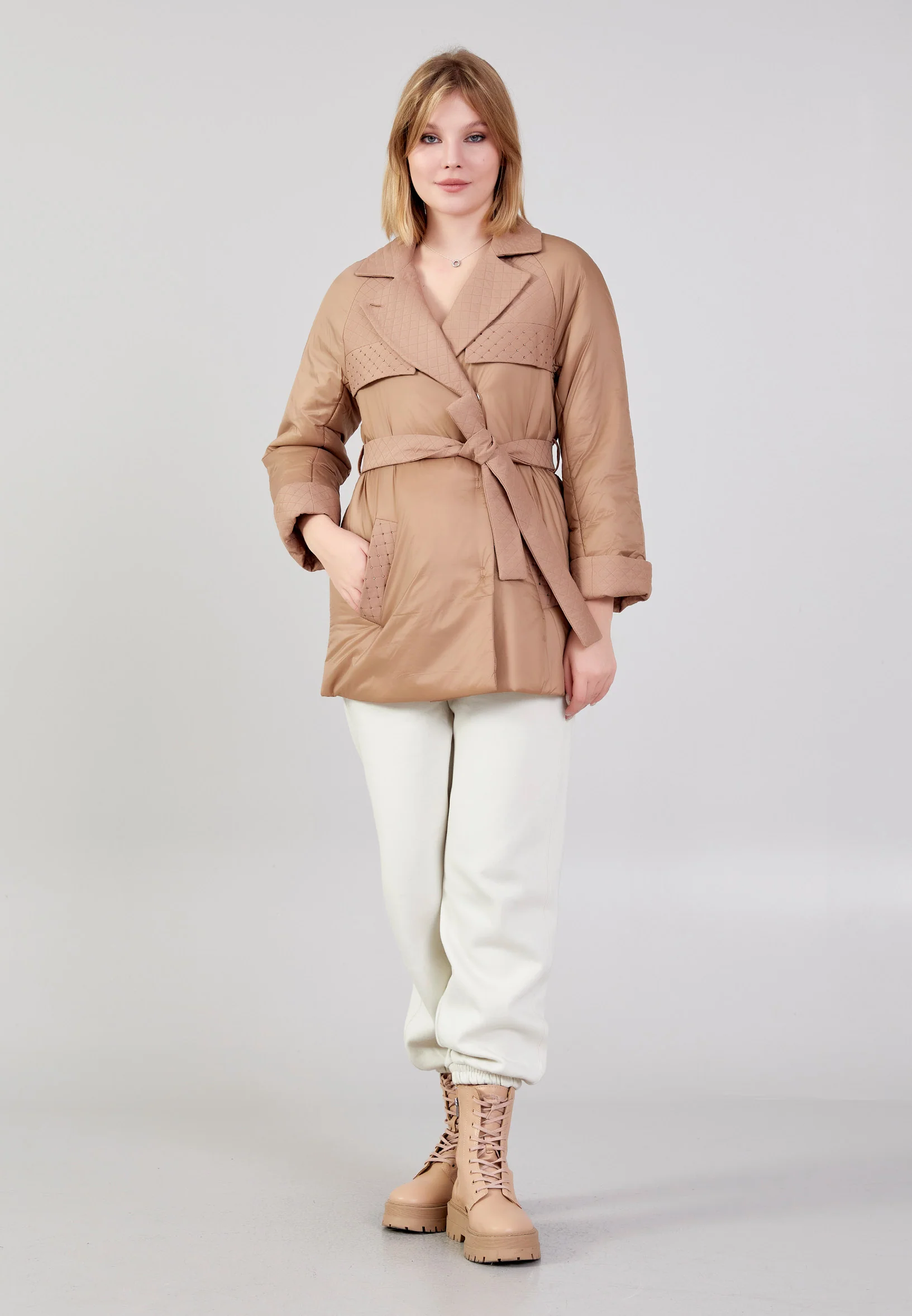 Polyester Solid Color Regular Coat cln2389 - Image 14