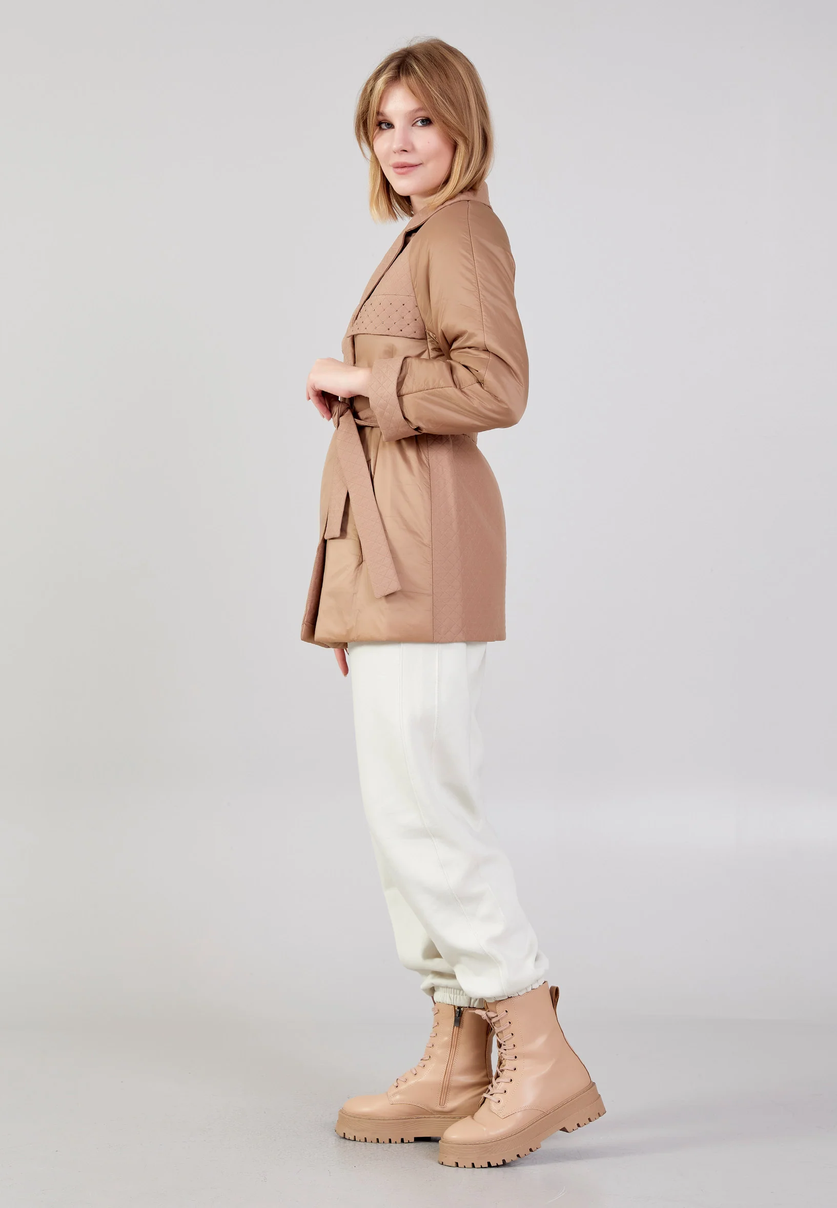 Polyester Solid Color Regular Coat cln2389 - Image 15