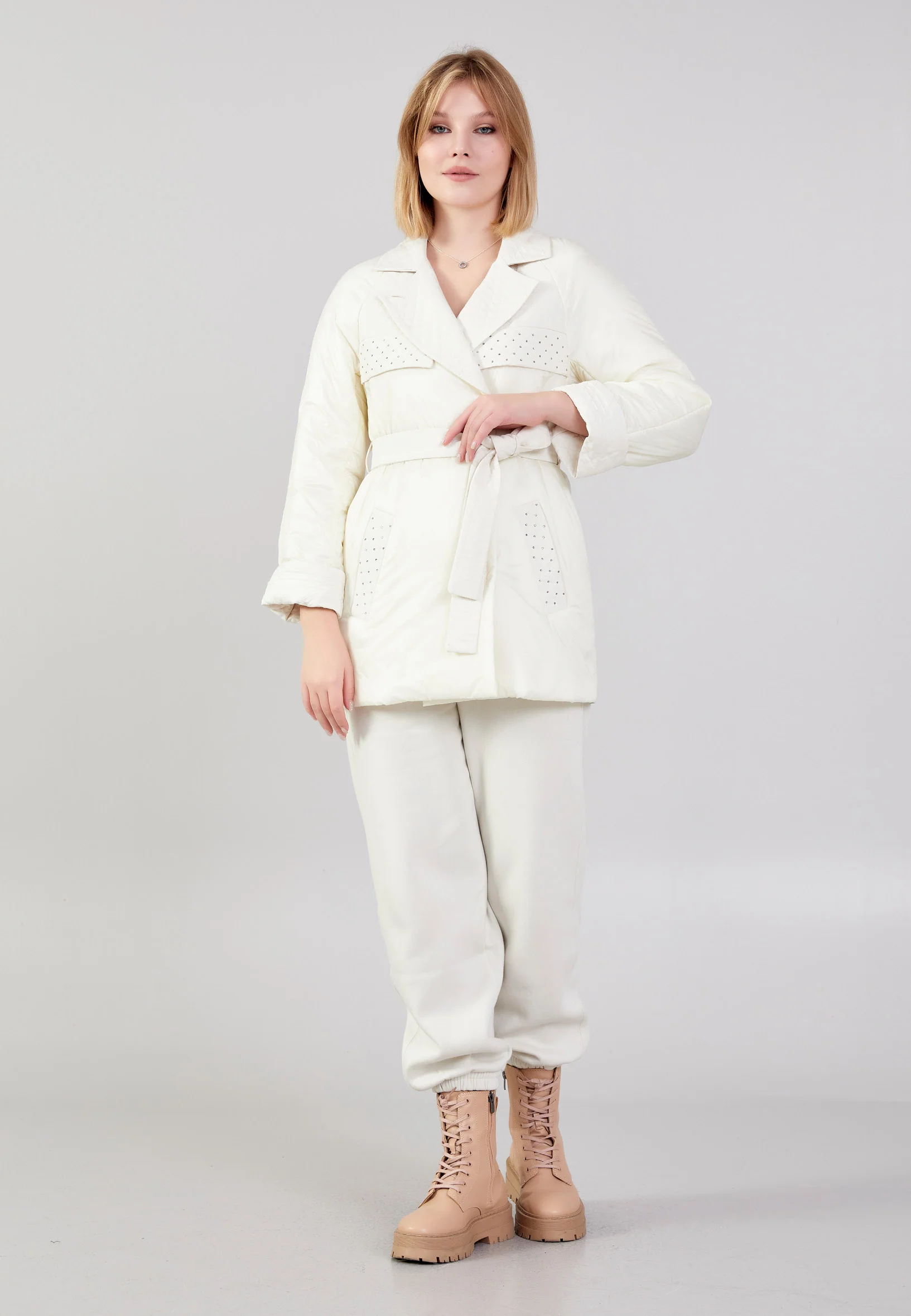 Polyester Solid Color Regular Coat cln2389 - Image 18