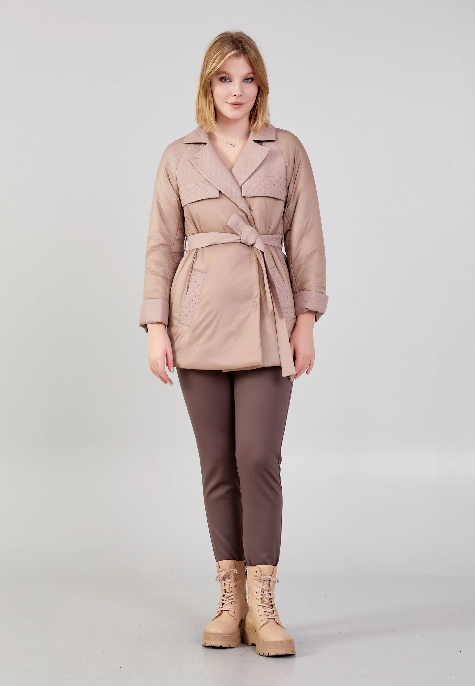 Polyester Solid Color Regular Coat cln2389 - Image 22