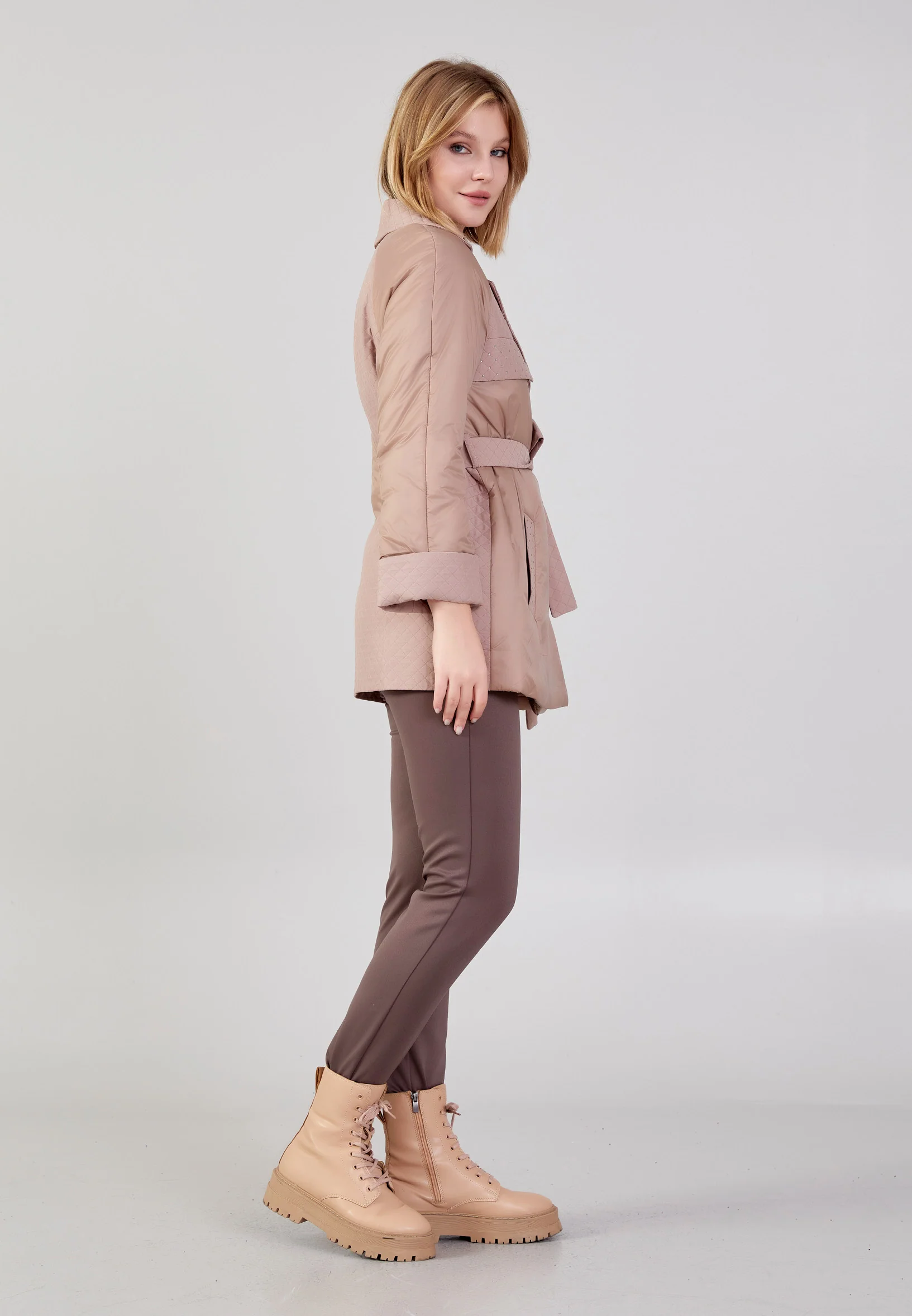 Polyester Solid Color Regular Coat cln2389 - Image 23