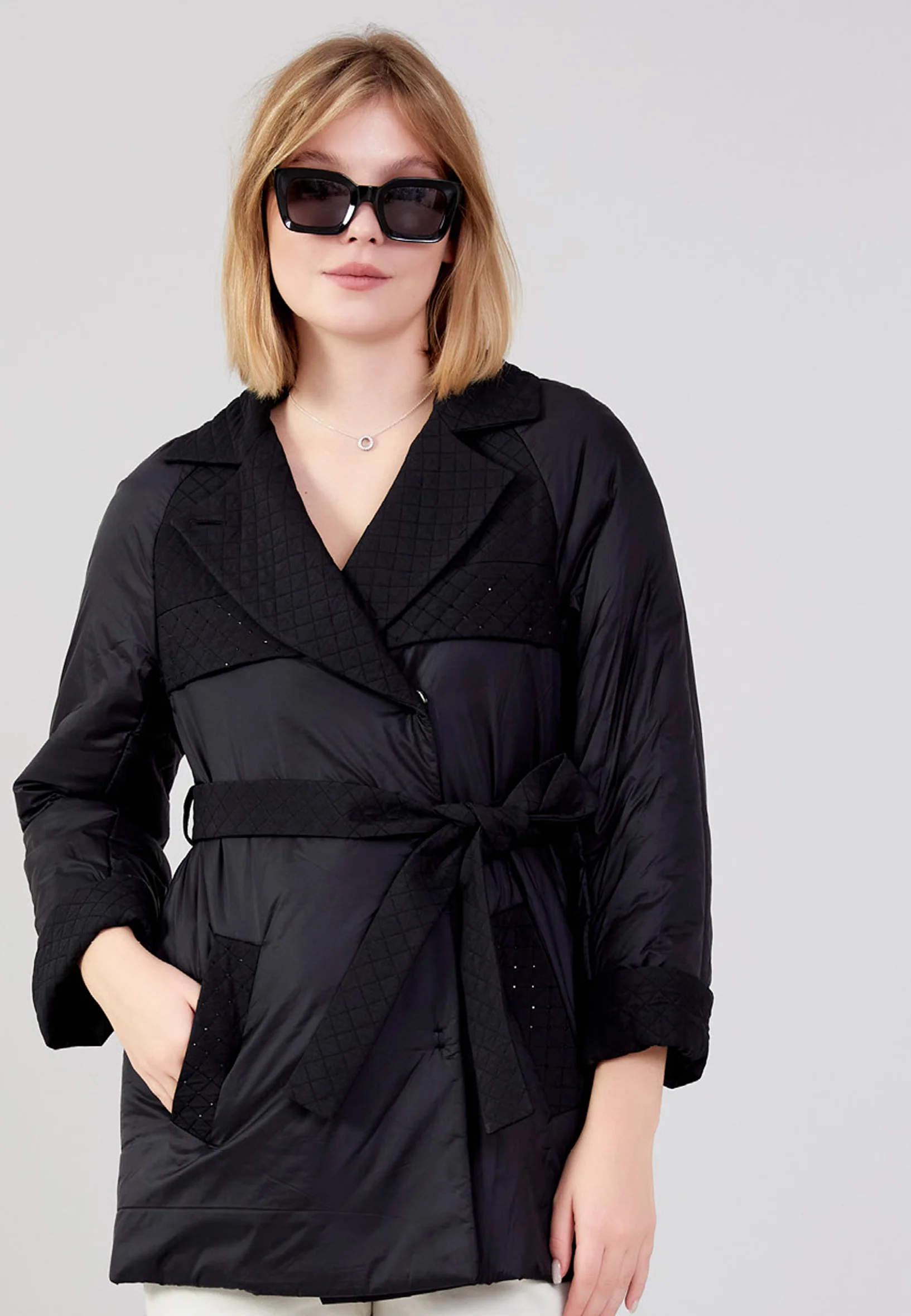 Polyester Solid Color Regular Coat cln2389 - Image 5