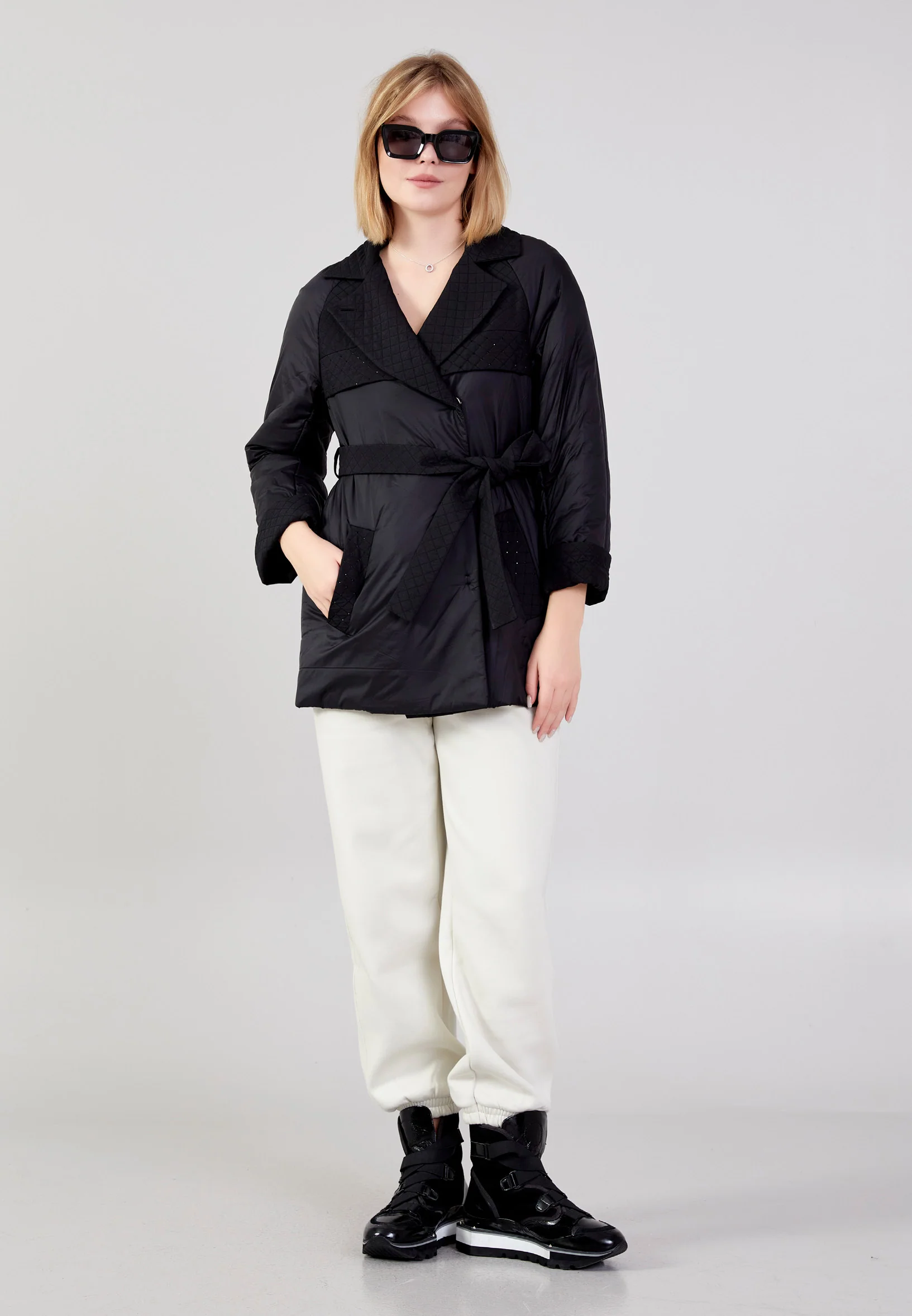Polyester Solid Color Regular Coat cln2389 - Image 6
