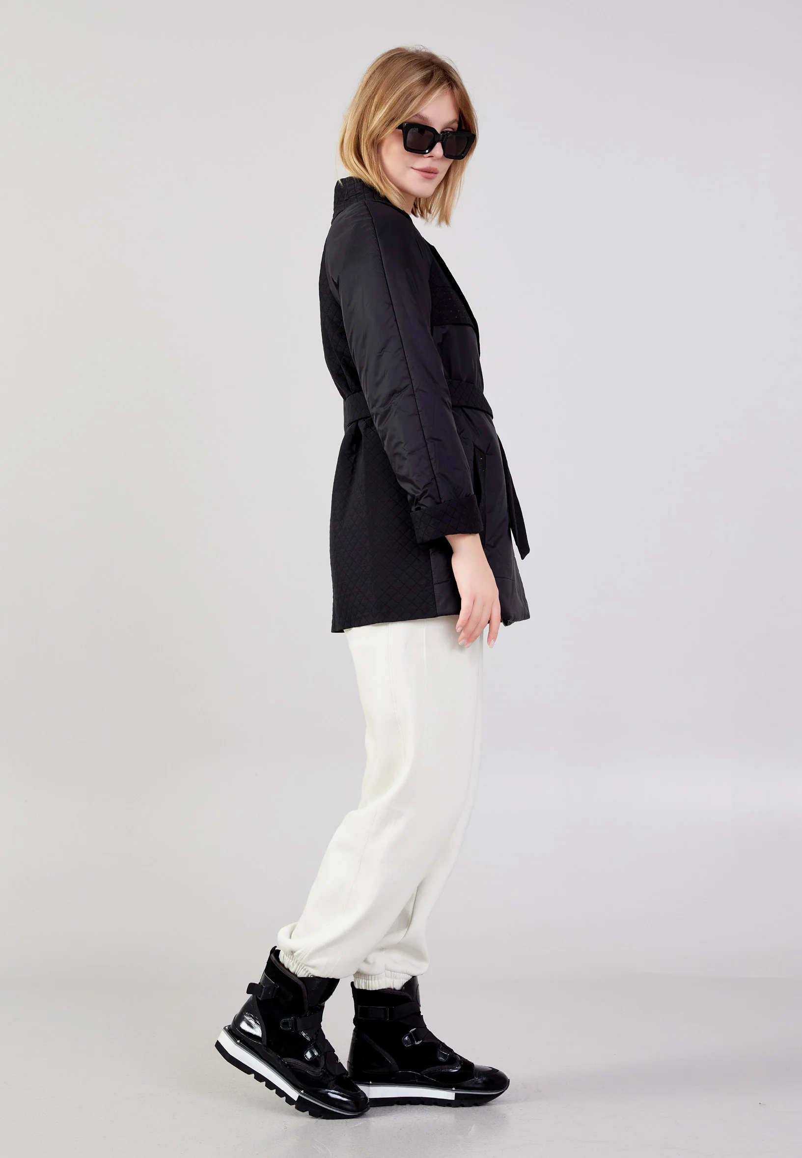 Polyester Solid Color Regular Coat cln2389 - Image 7