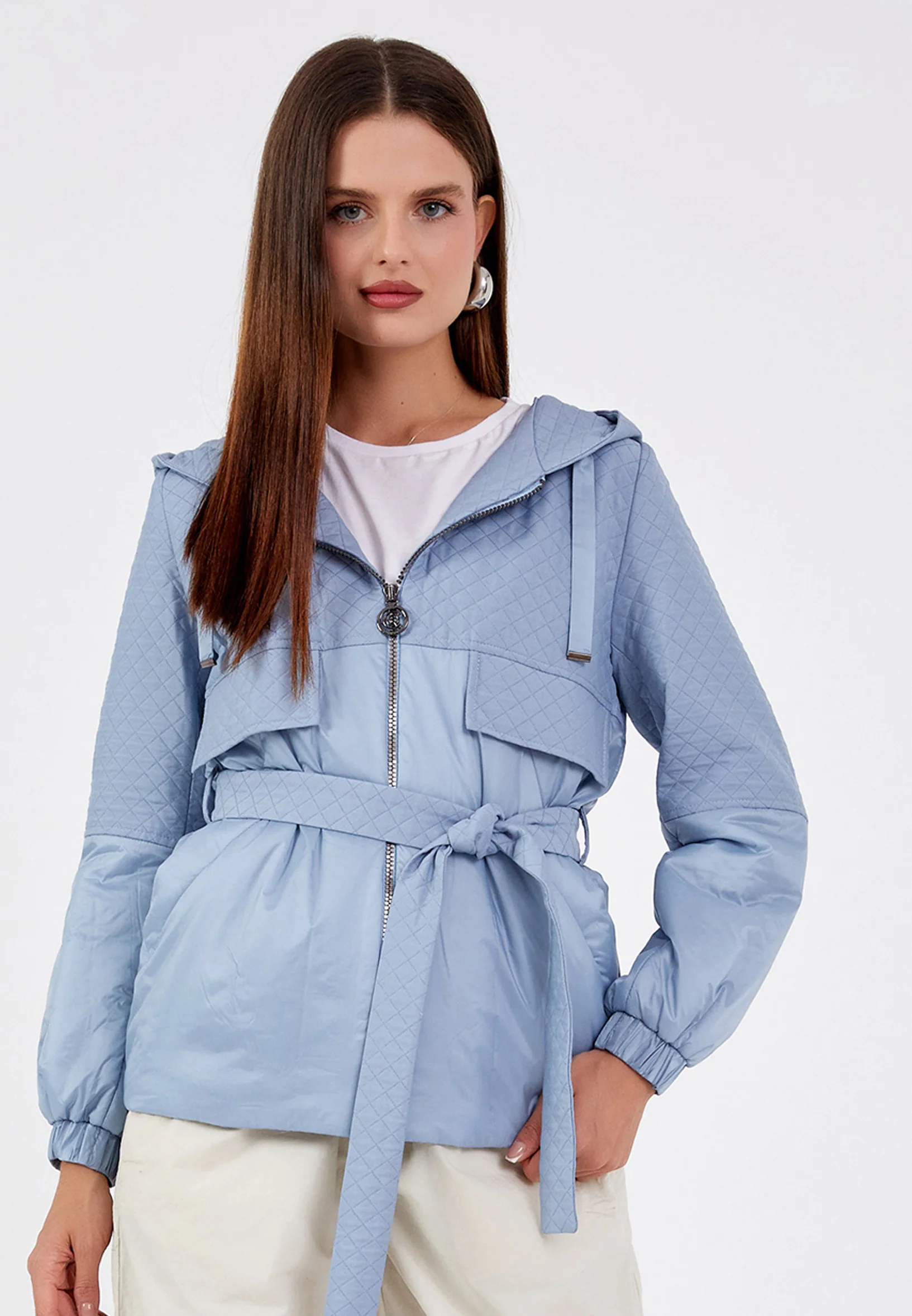 Polyester Solid Color Regular Coat cln2403