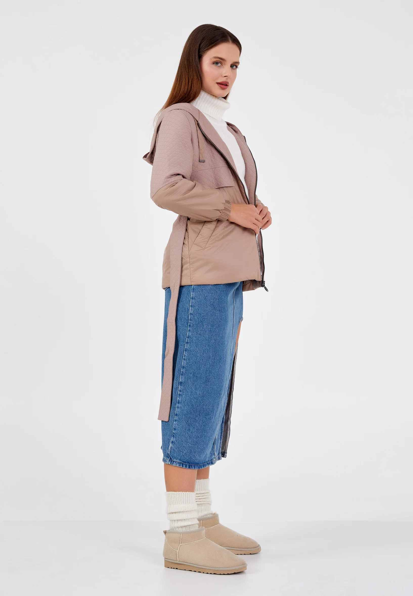 Polyester Solid Color Regular Coat cln2403 - Image 11