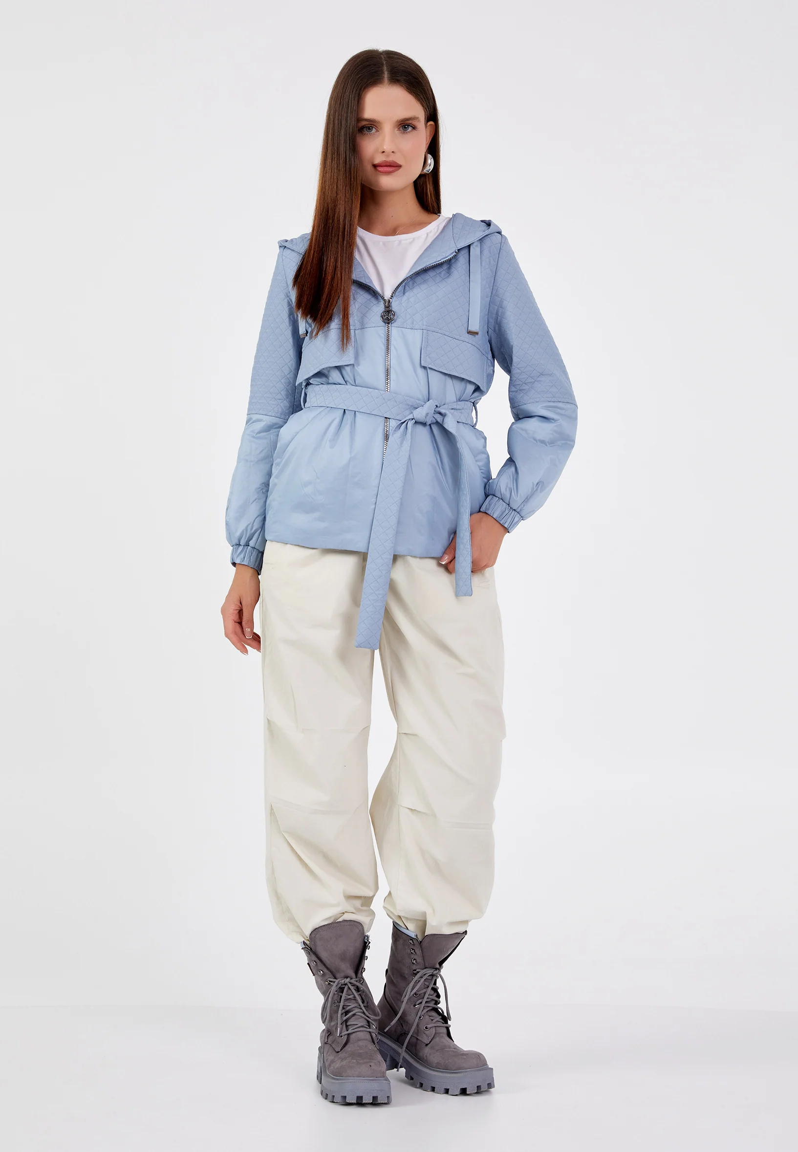 Polyester Solid Color Regular Coat cln2403 - Image 2