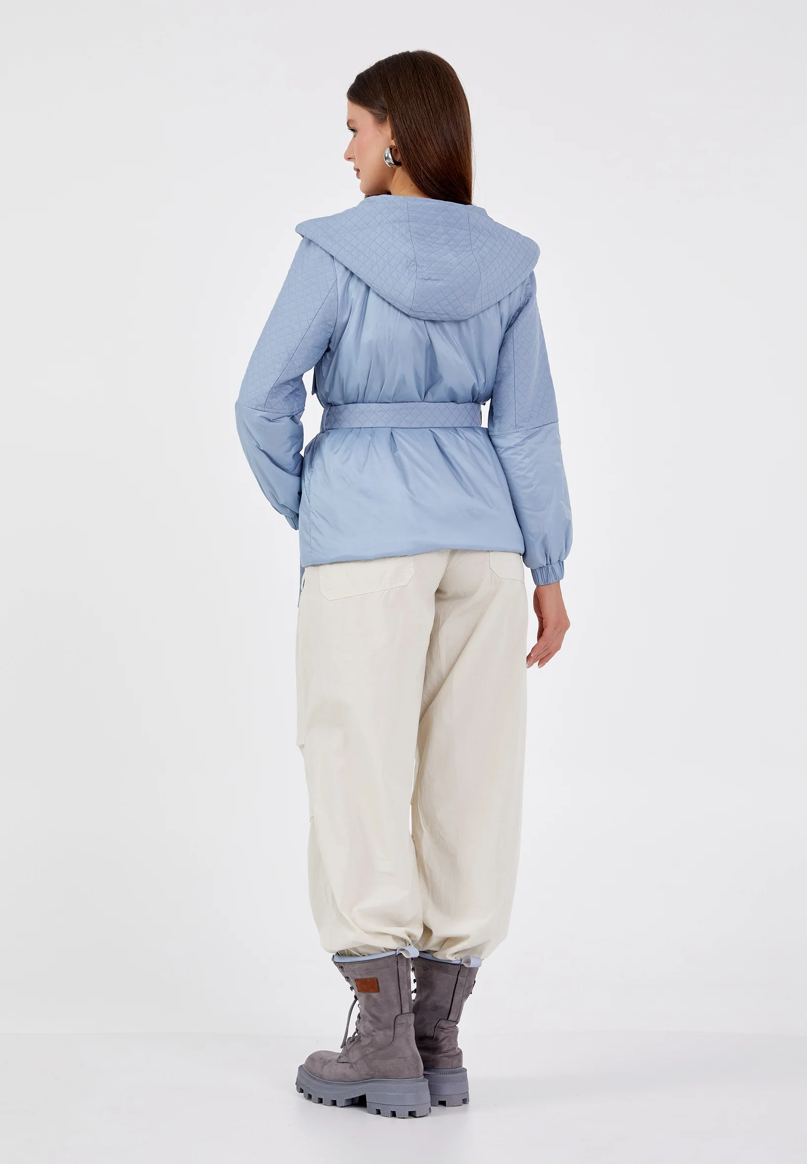 Polyester Solid Color Regular Coat cln2403 - Image 4