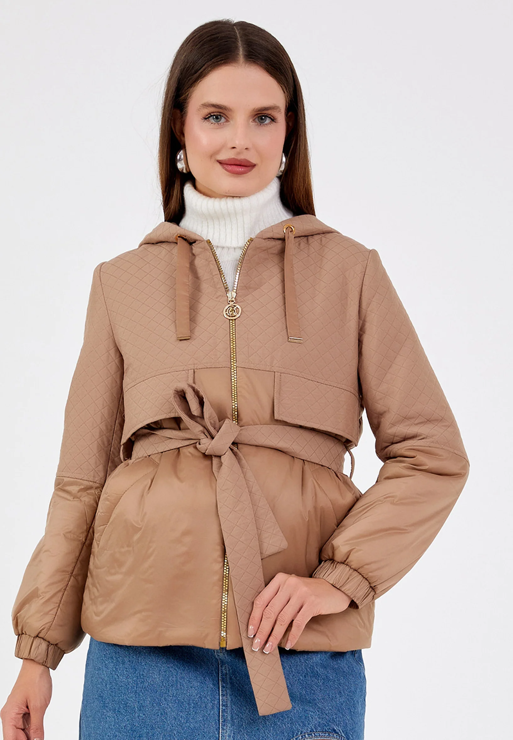 Polyester Solid Color Regular Coat cln2403 - Image 5