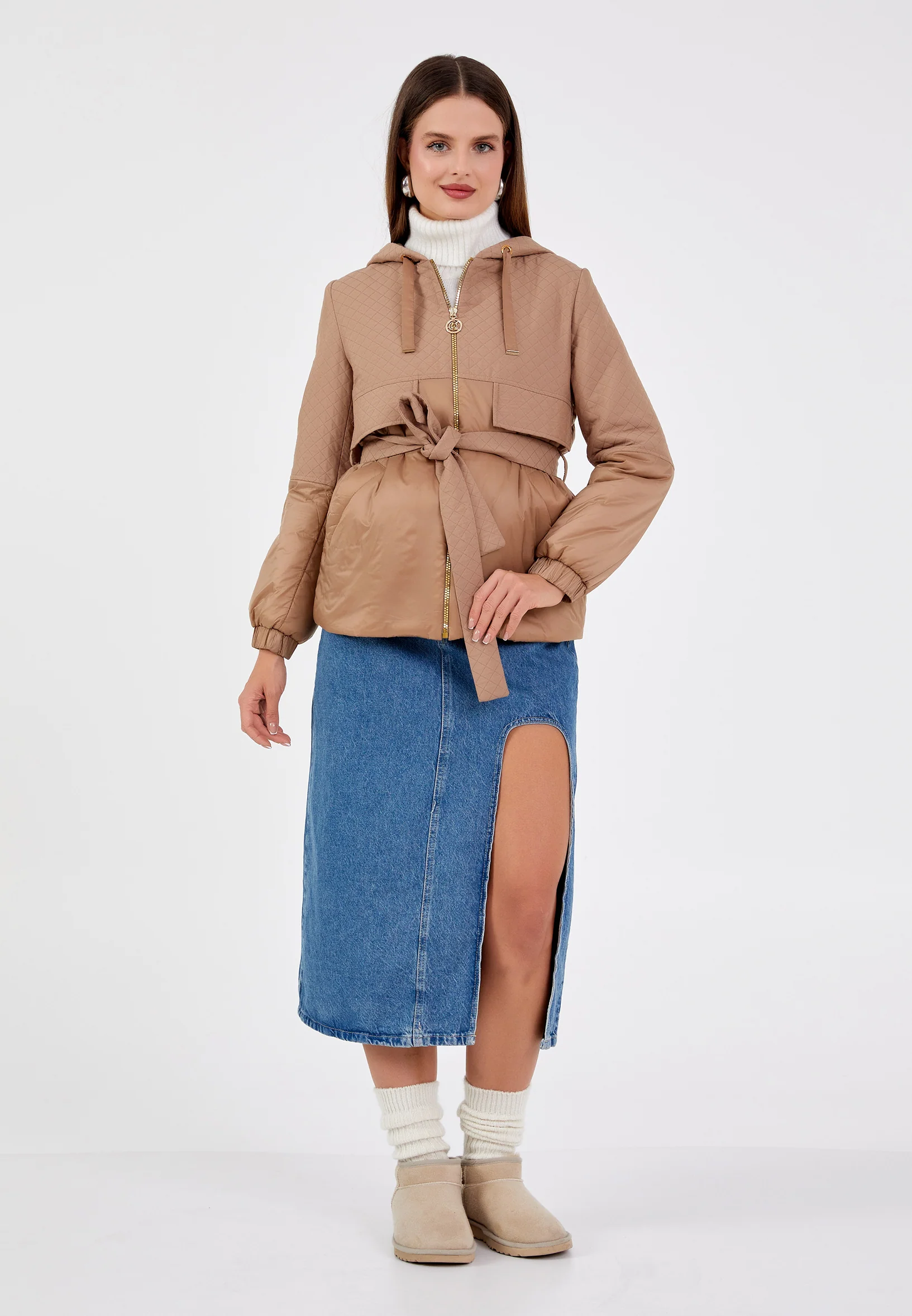 Polyester Solid Color Regular Coat cln2403 - Image 6