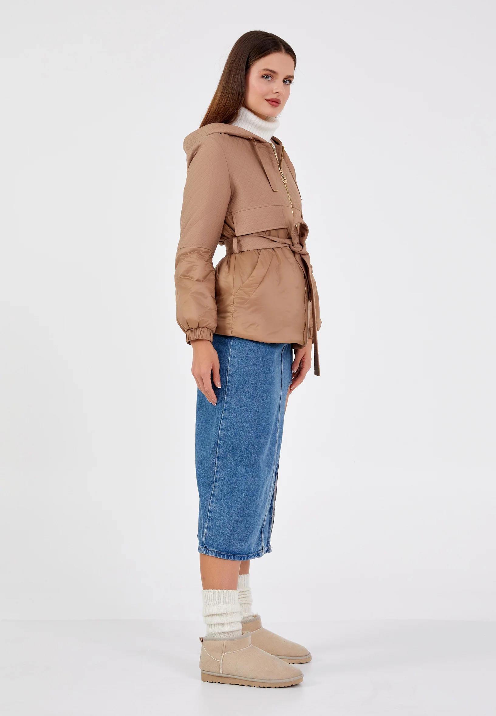 Polyester Solid Color Regular Coat cln2403 - Image 8