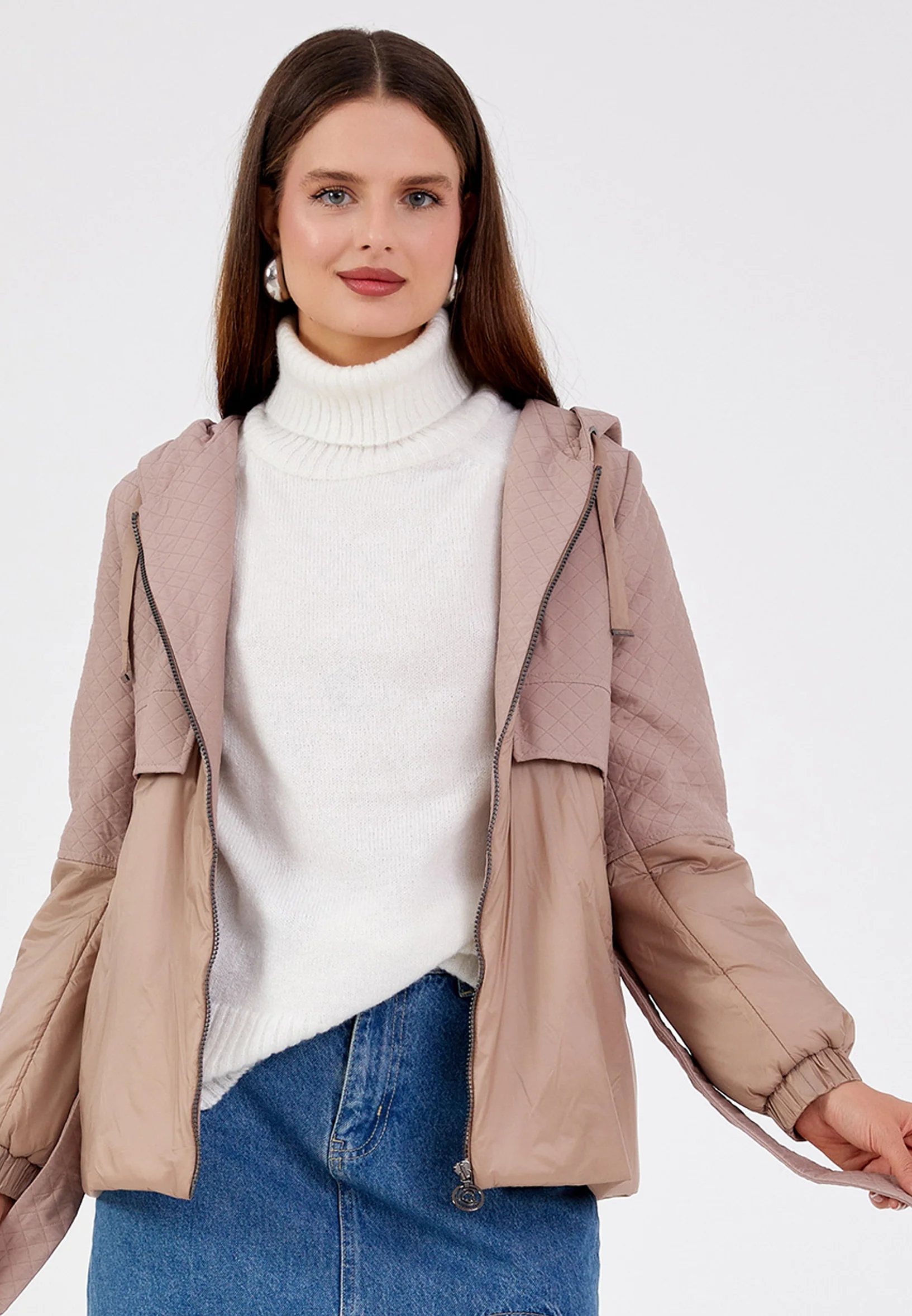 Polyester Solid Color Regular Coat cln2403 - Image 9