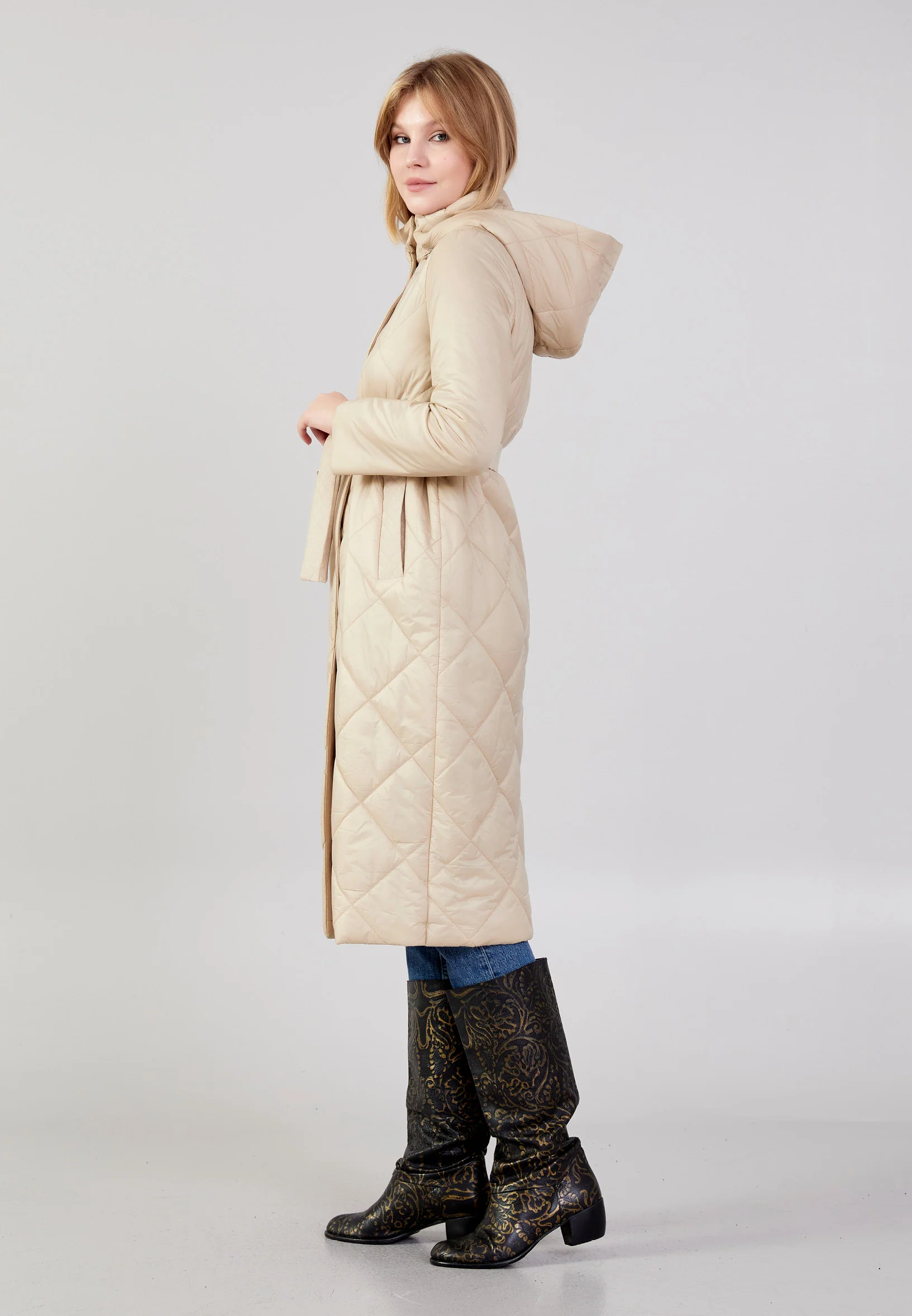 Polyester Solid Color Regular Coat cln2407 - Image 7