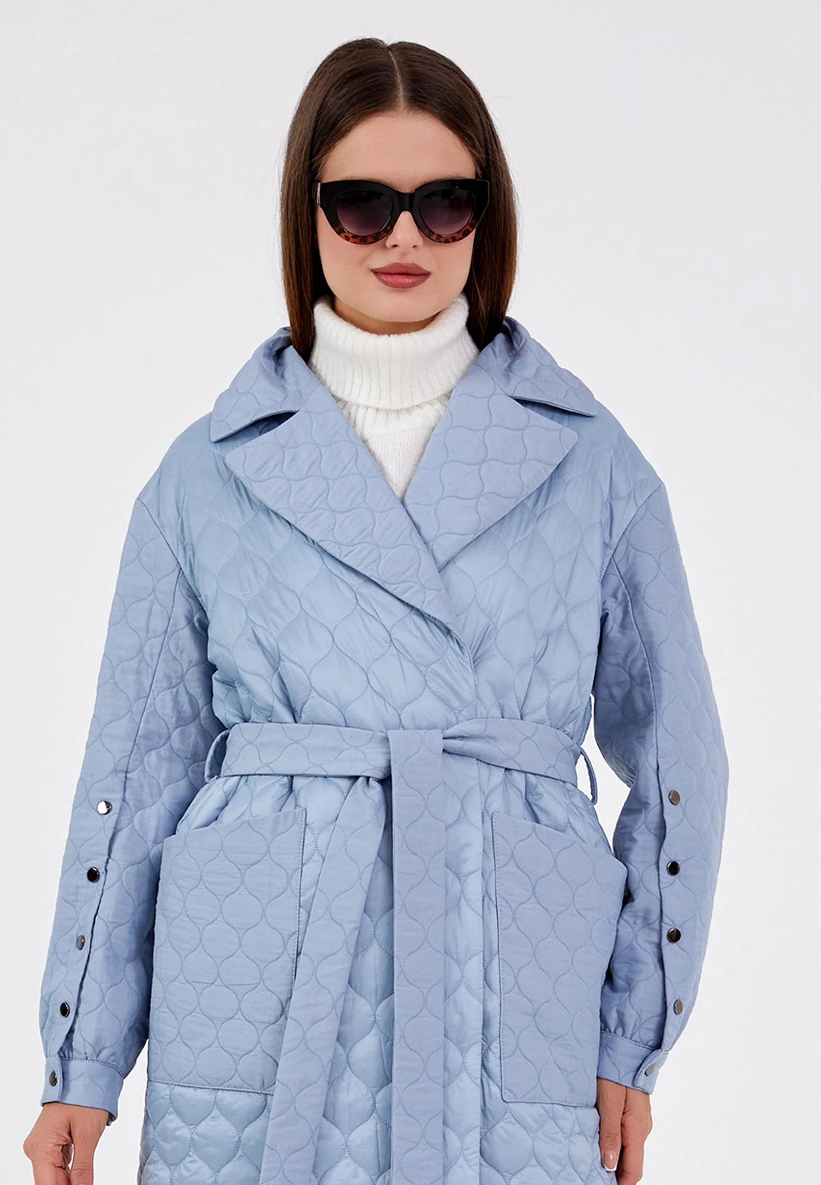 Polyester Solid Color Regular Coat cln2408
