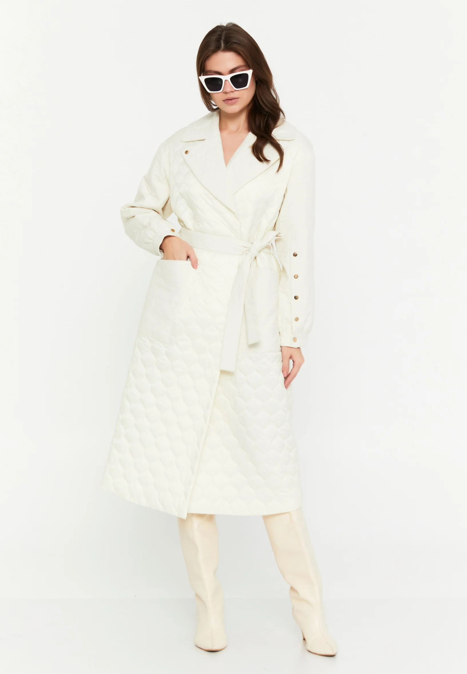 Polyester Solid Color Regular Coat cln2408 - Image 13