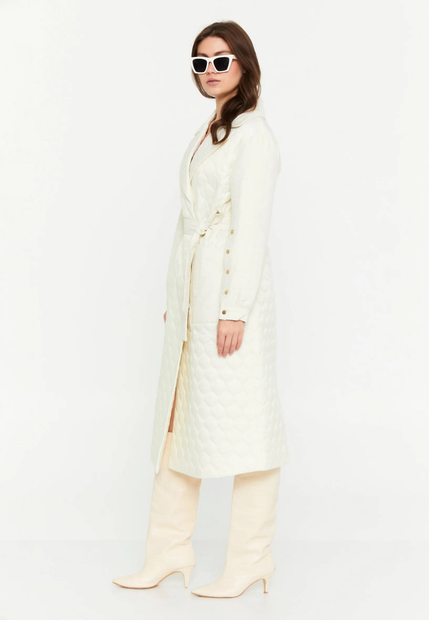 Polyester Solid Color Regular Coat cln2408 - Image 15