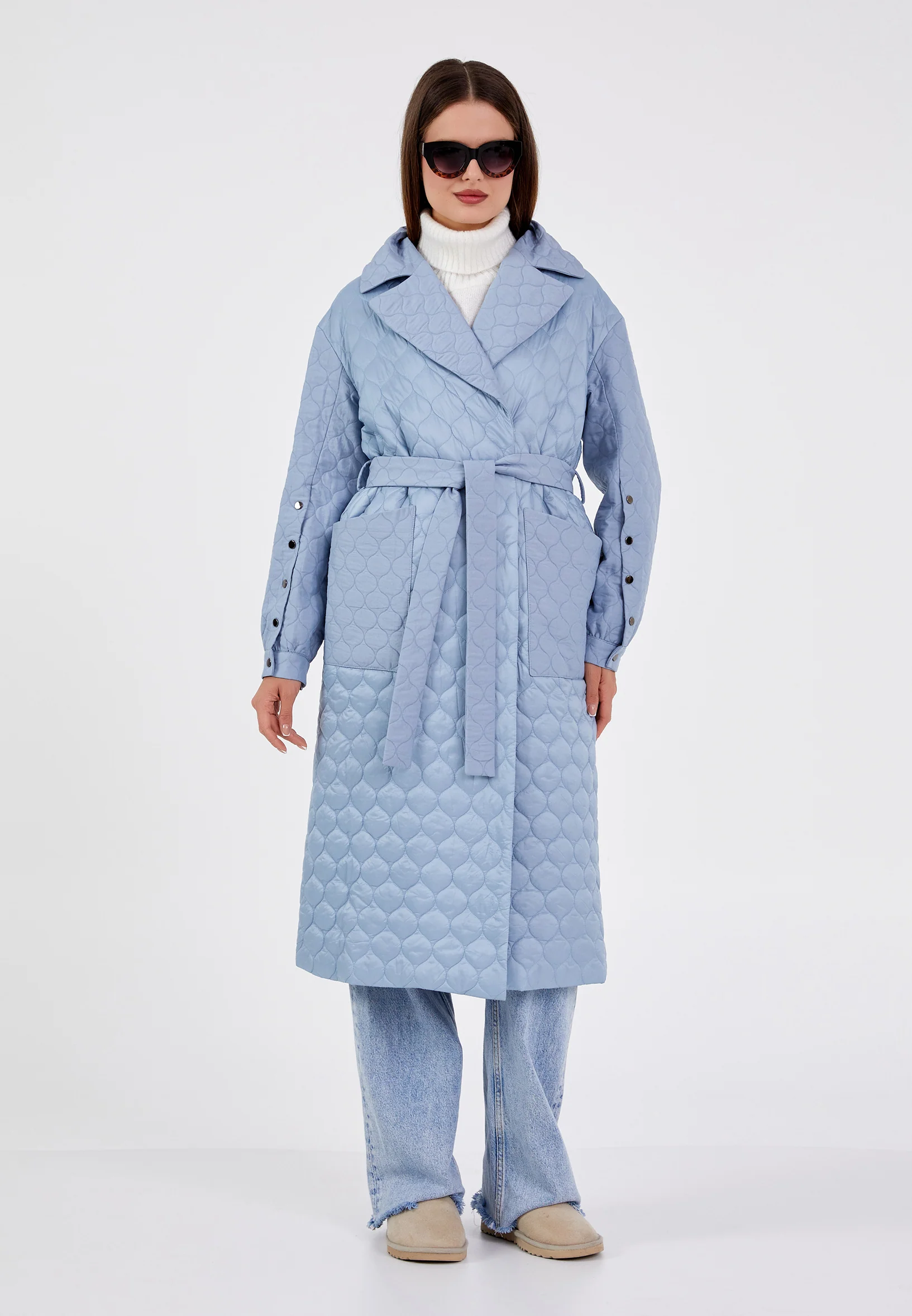 Polyester Solid Color Regular Coat cln2408 - Image 2