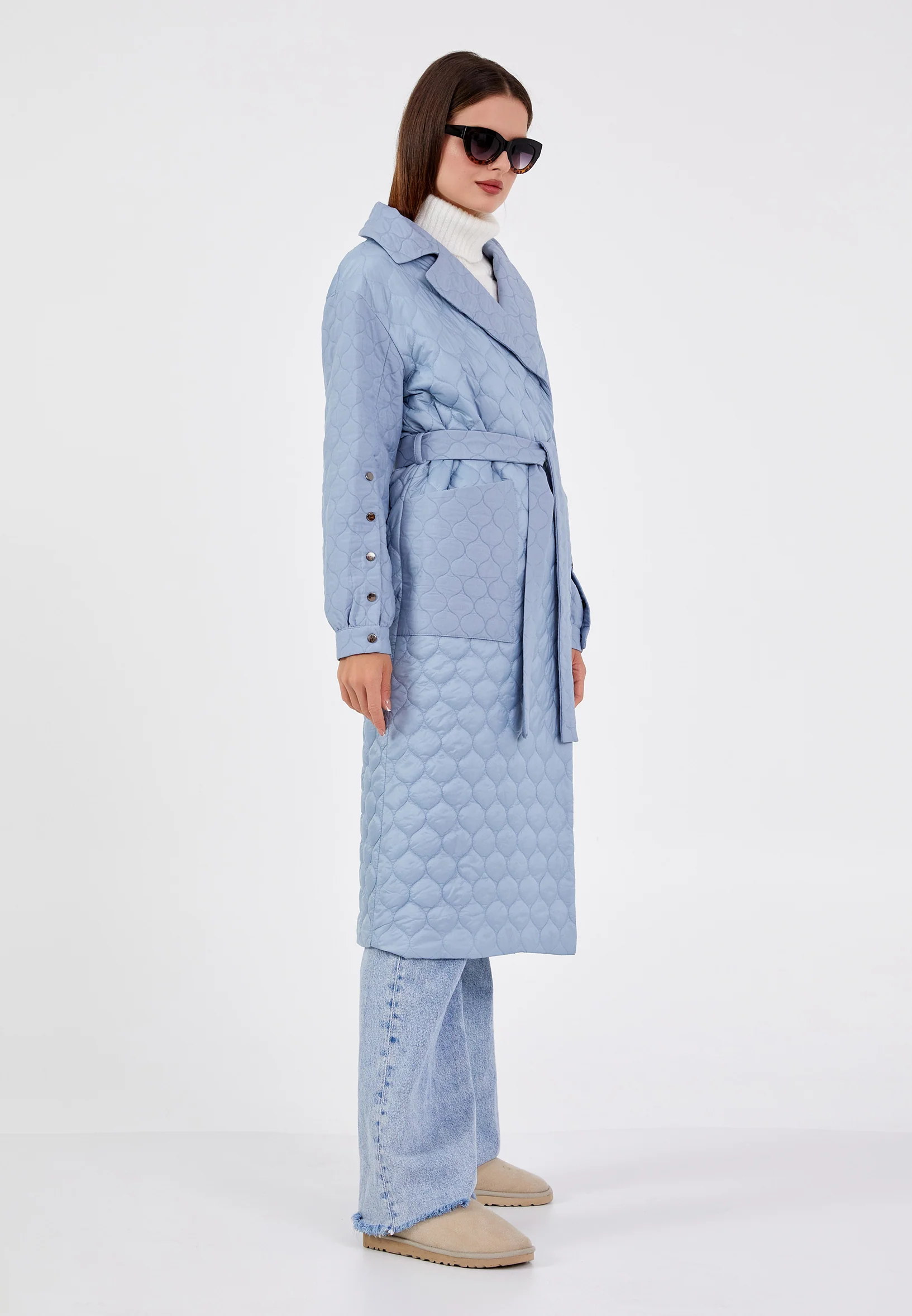 Polyester Solid Color Regular Coat cln2408 - Image 3