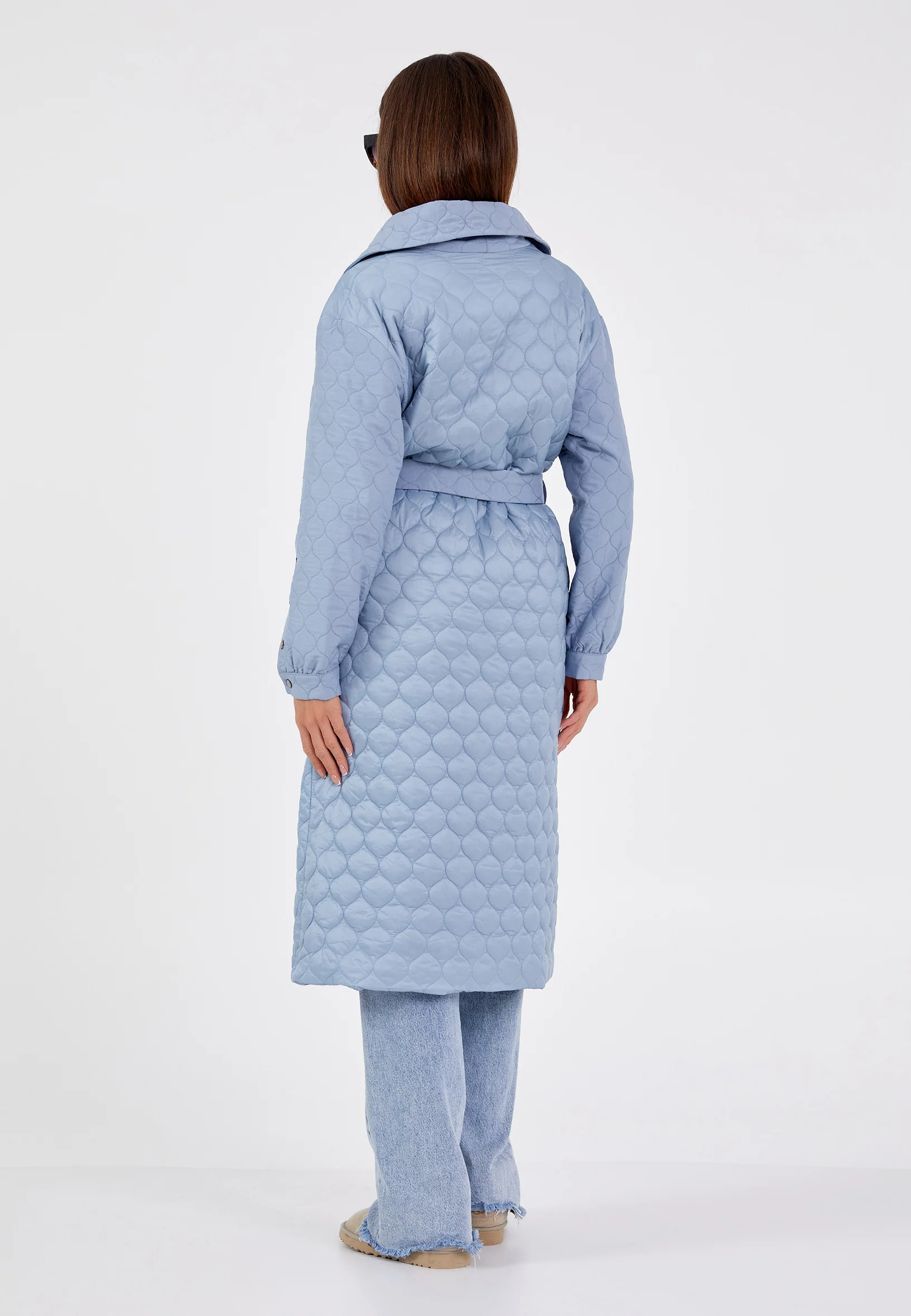 Polyester Solid Color Regular Coat cln2408 - Image 4