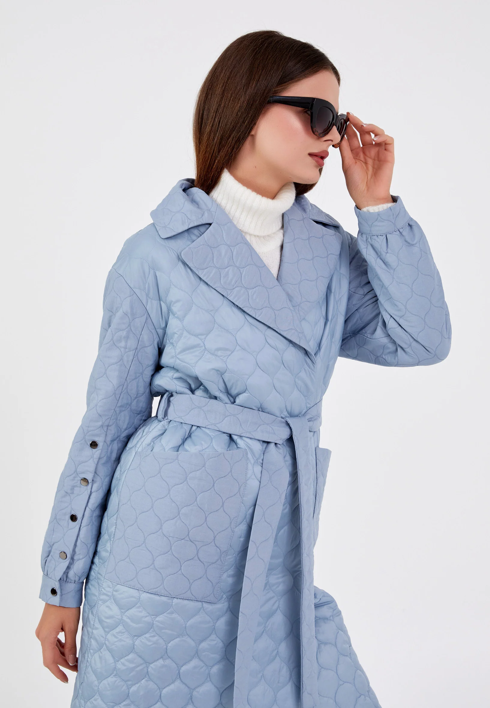 Polyester Solid Color Regular Coat cln2408 - Image 7