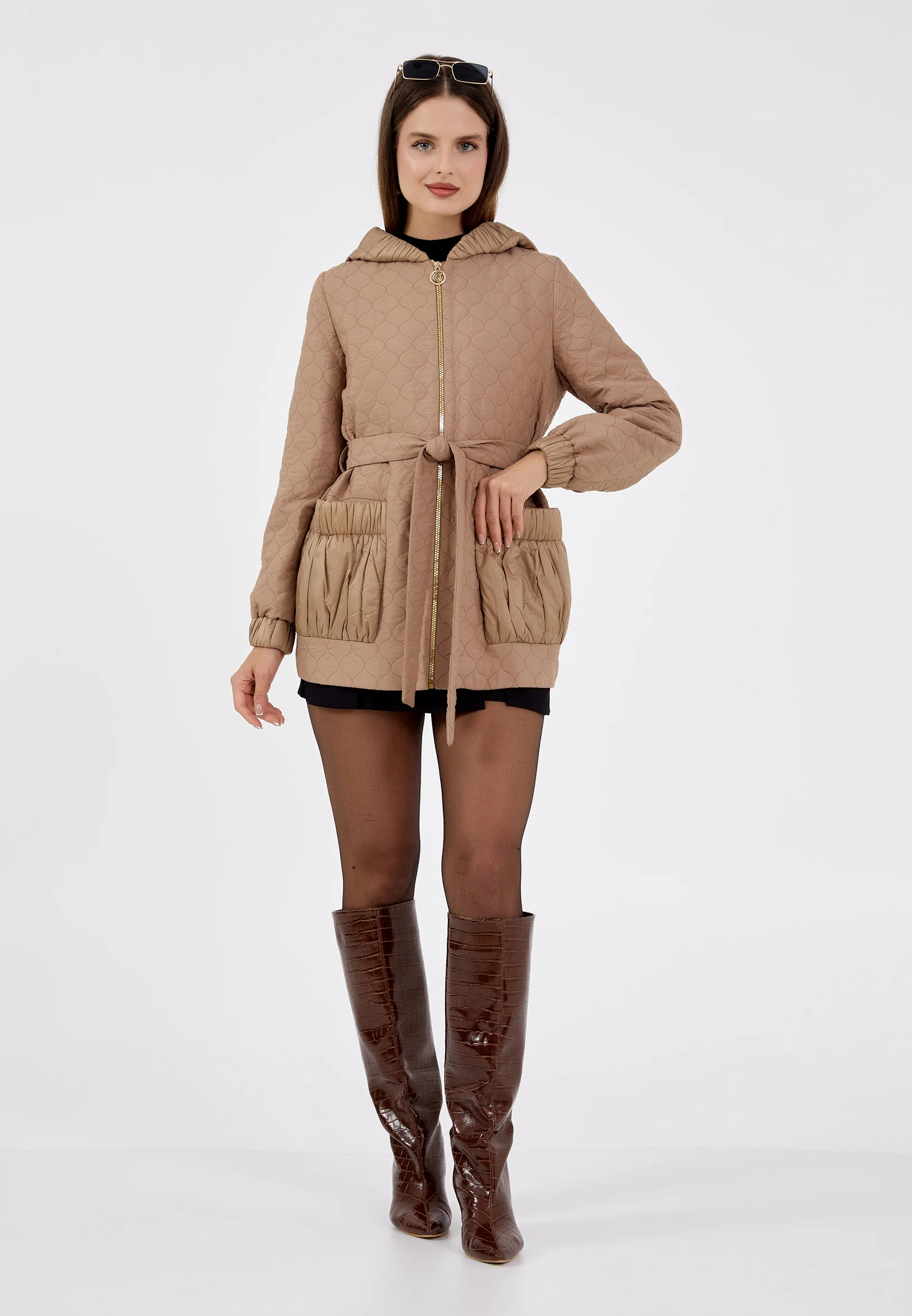 Polyester Solid Color Regular Coat cln2411 - Image 10