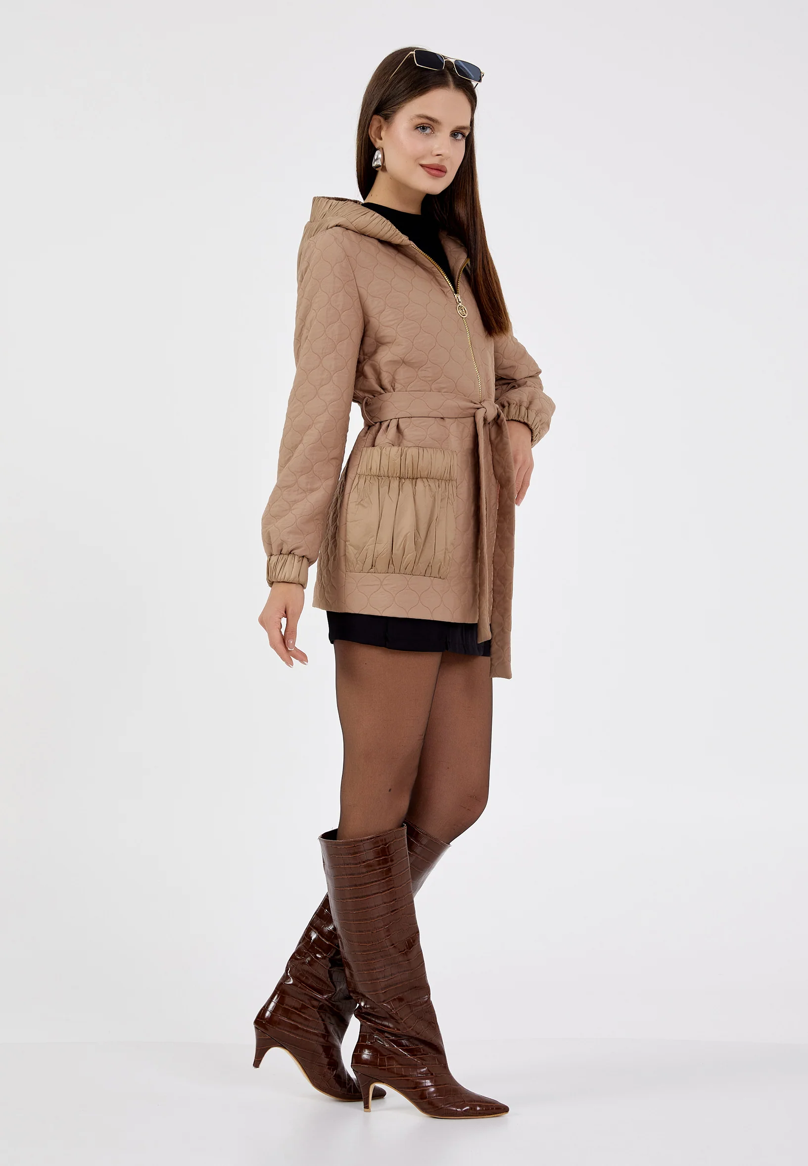 Polyester Solid Color Regular Coat cln2411 - Image 11