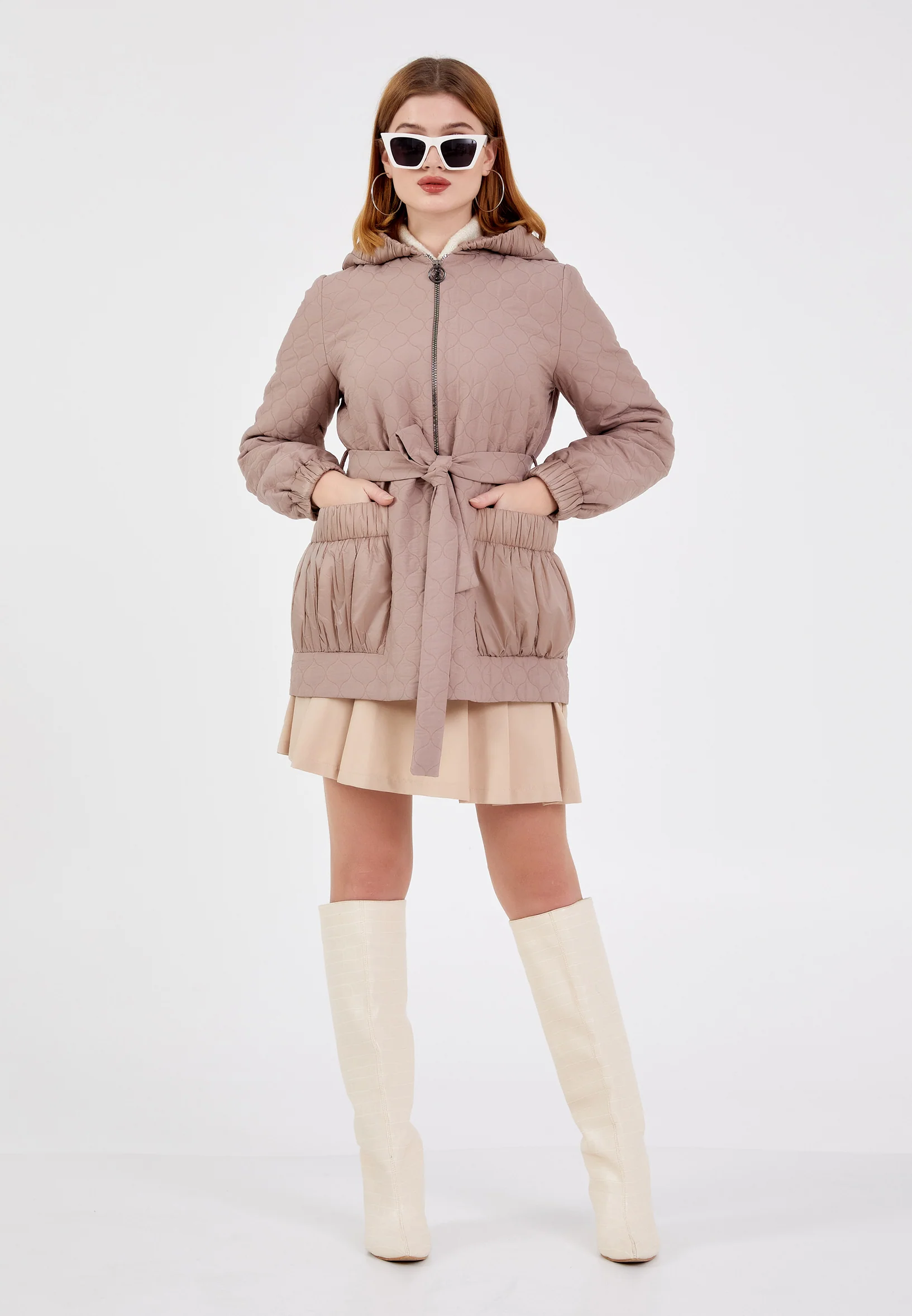 Polyester Solid Color Regular Coat cln2411 - Image 18