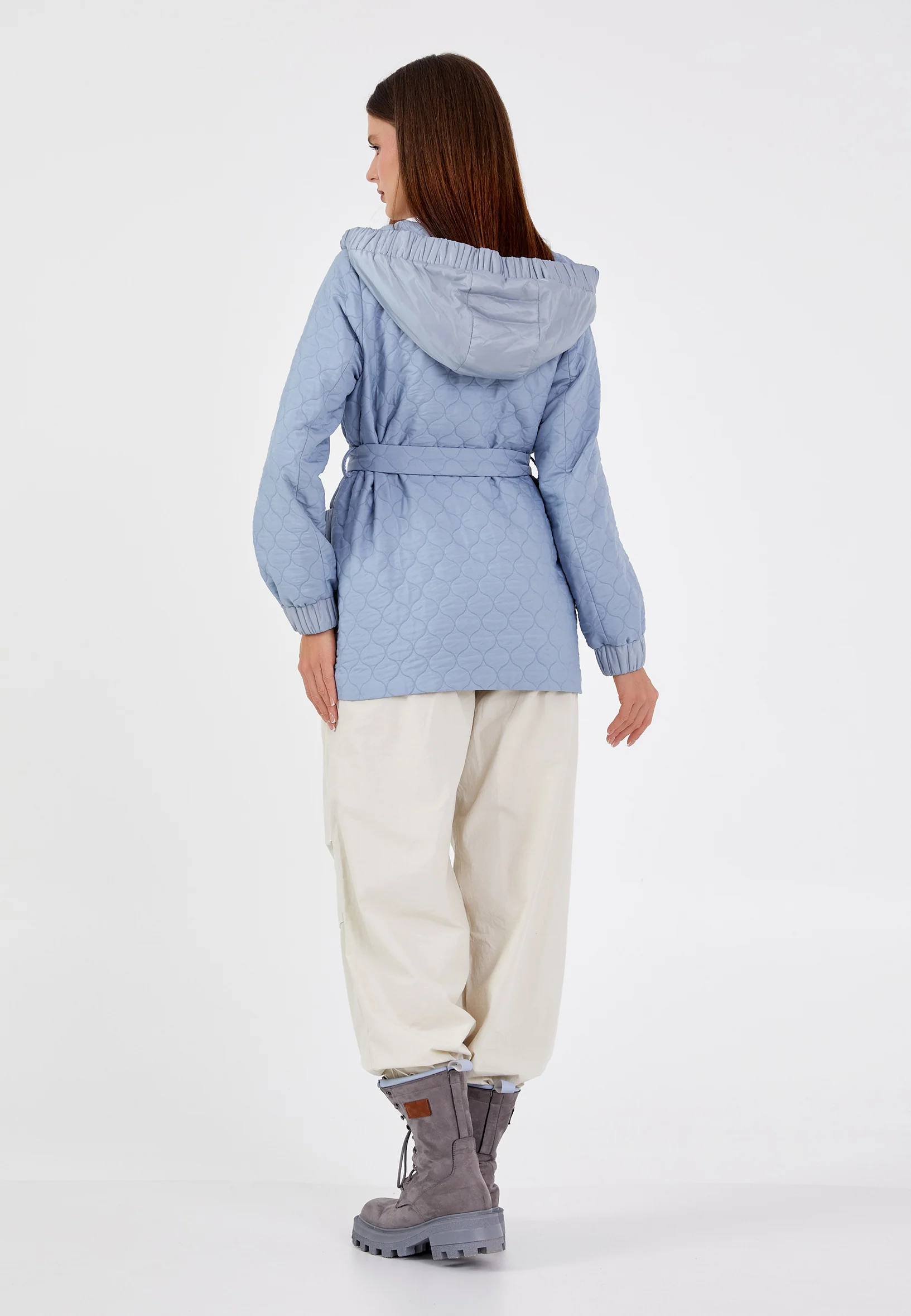Polyester Solid Color Regular Coat cln2411 - Image 4