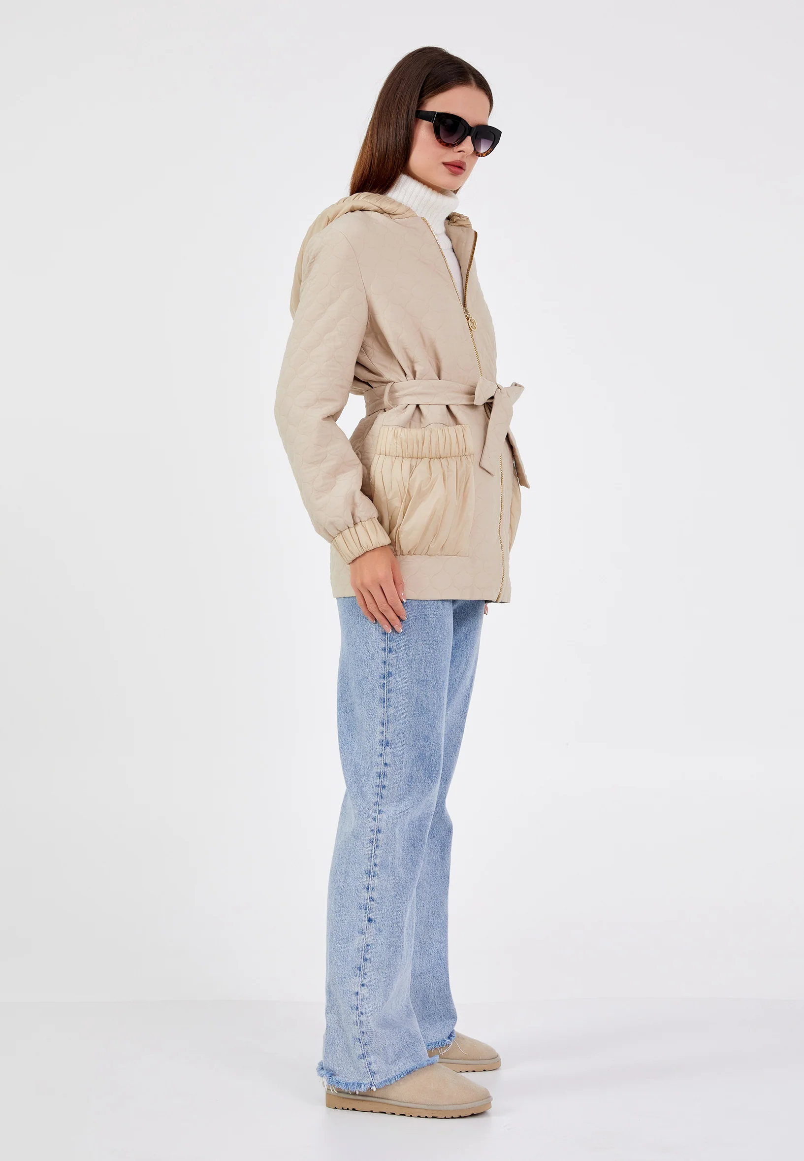 Polyester Solid Color Regular Coat cln2411 - Image 7