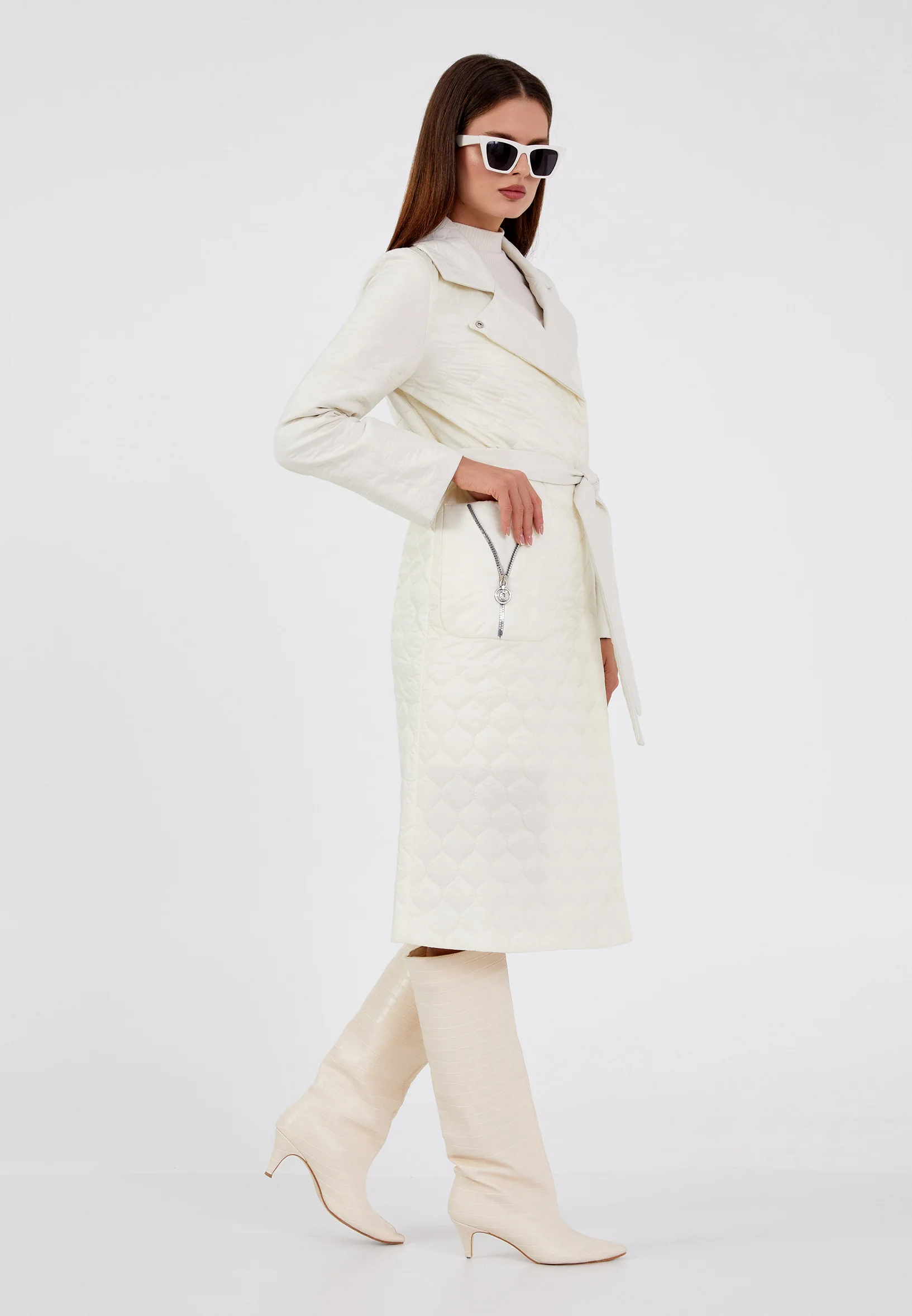 Polyester Solid Color Regular Coat cln2436 - Image 15
