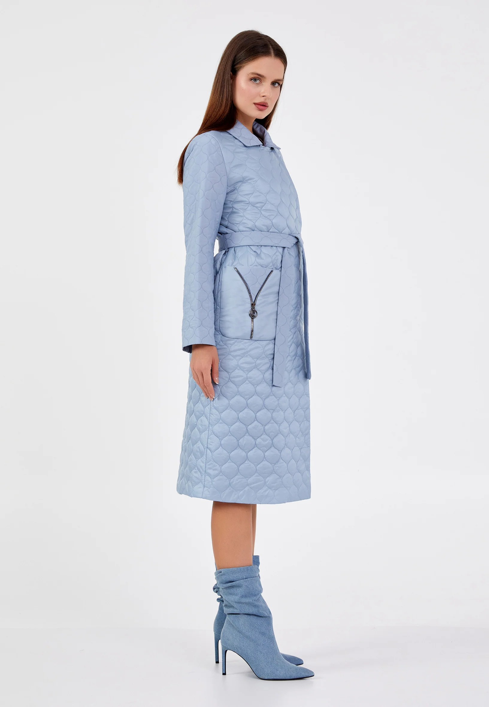 Polyester Solid Color Regular Coat cln2436 - Image 3