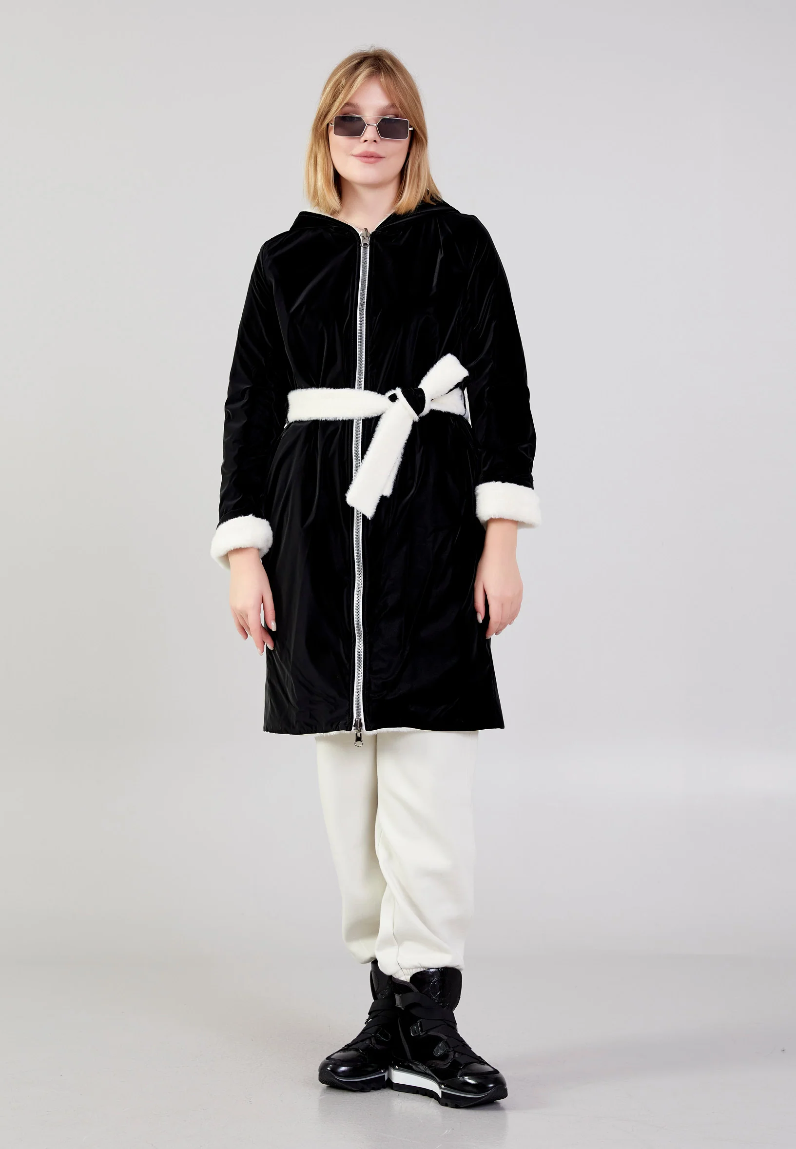 Polyester Solid Color Regular Coat cln2476 - Image 10