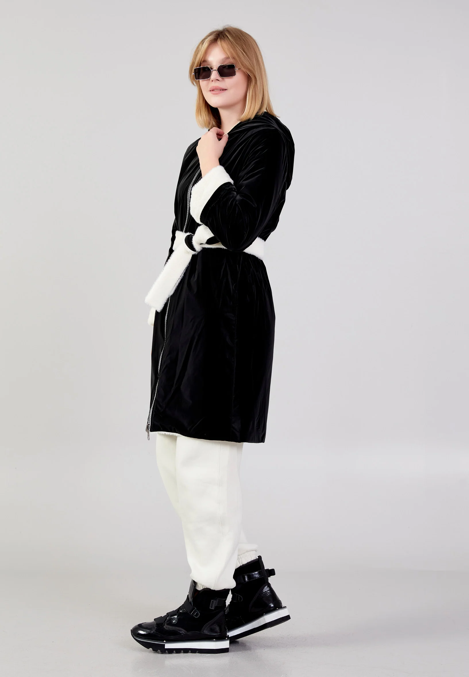 Polyester Solid Color Regular Coat cln2476 - Image 11