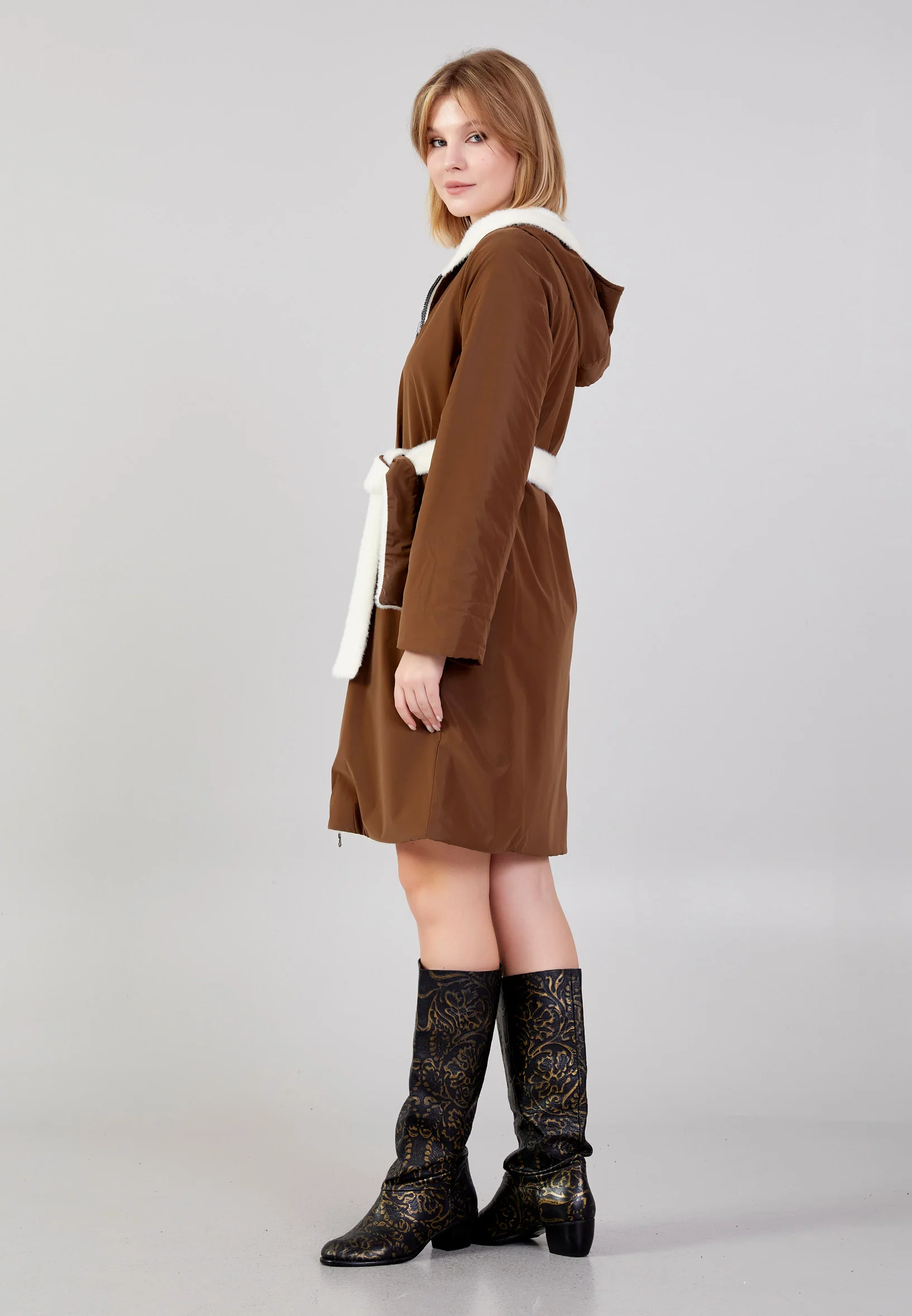 Polyester Solid Color Regular Coat cln2476 - Image 15