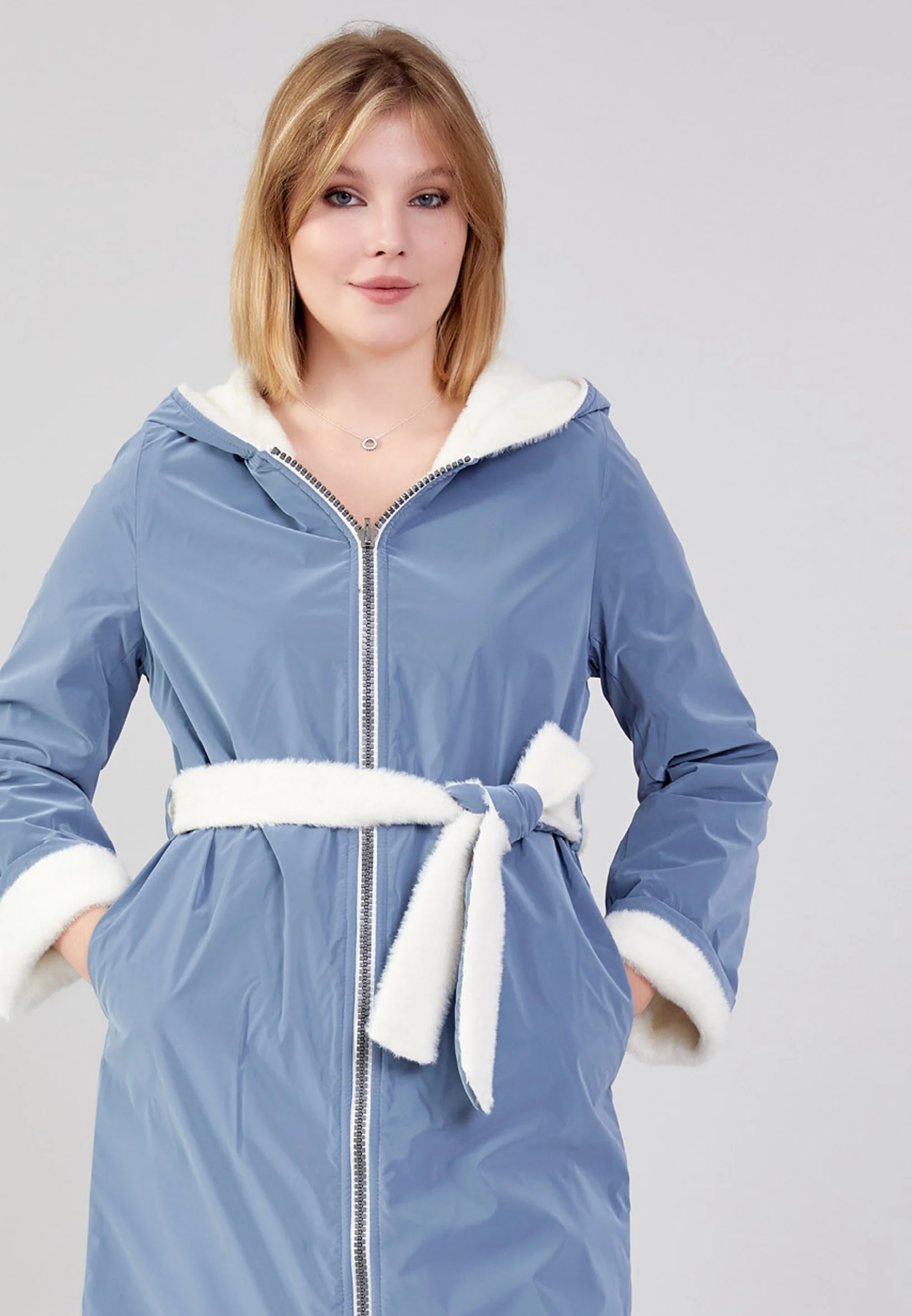 Polyester Solid Color Regular Coat cln2476 - Image 17