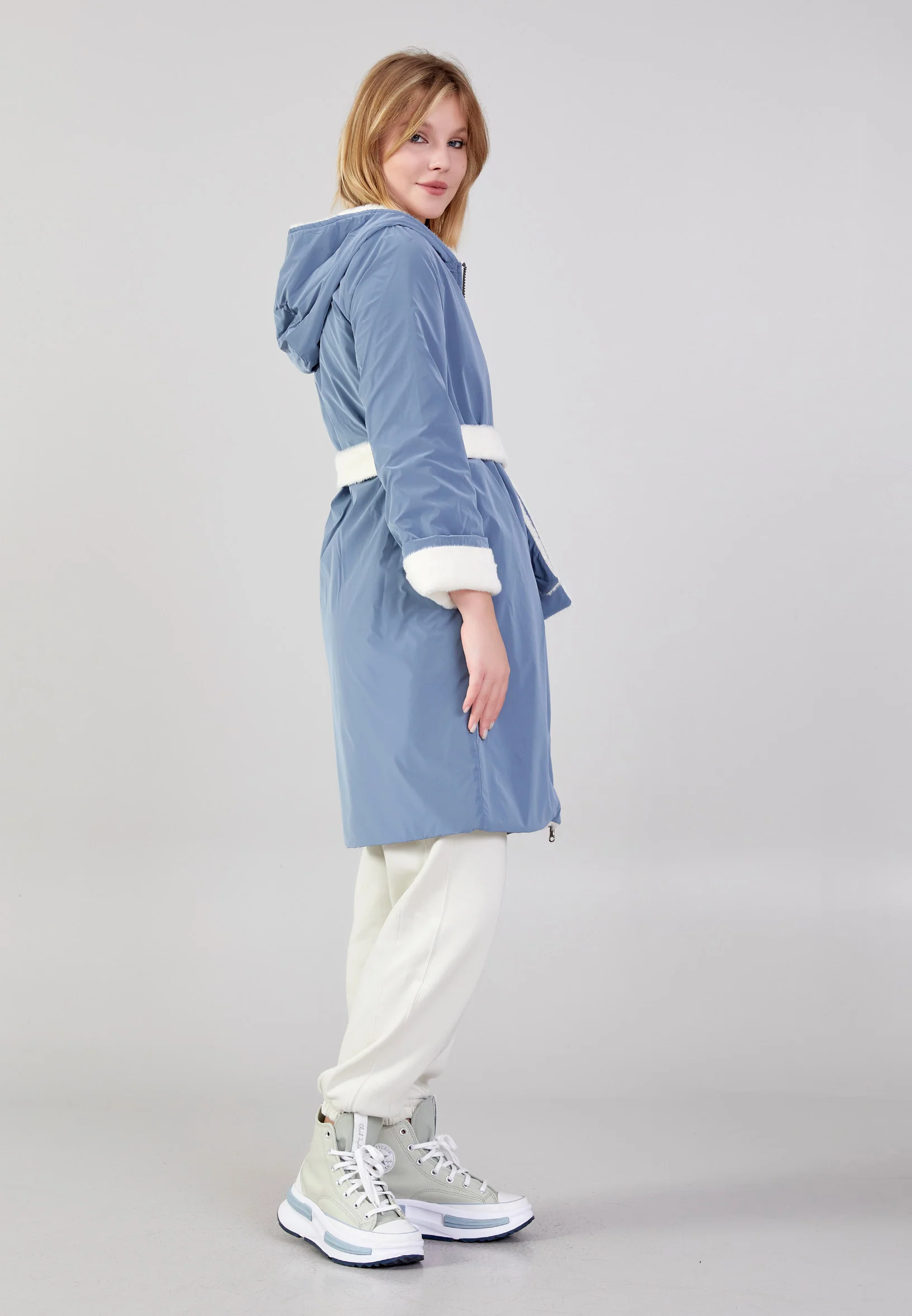 Polyester Solid Color Regular Coat cln2476 - Image 19