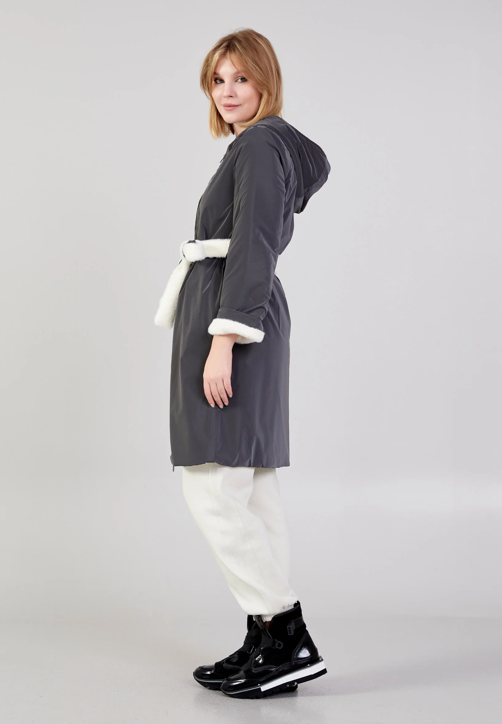 Polyester Solid Color Regular Coat cln2476 - Image 3