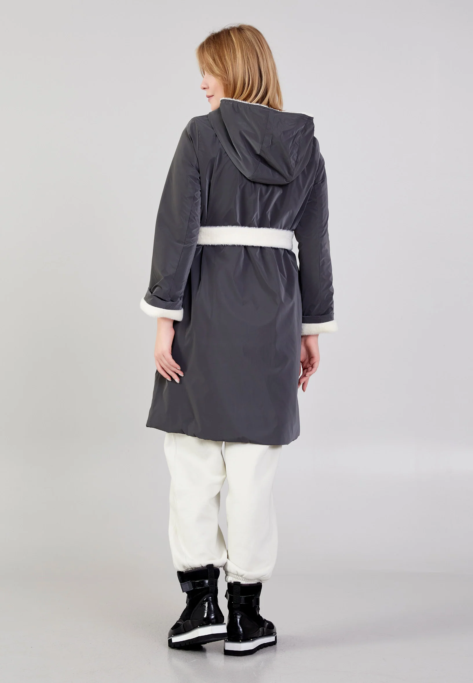 Polyester Solid Color Regular Coat cln2476 - Image 4