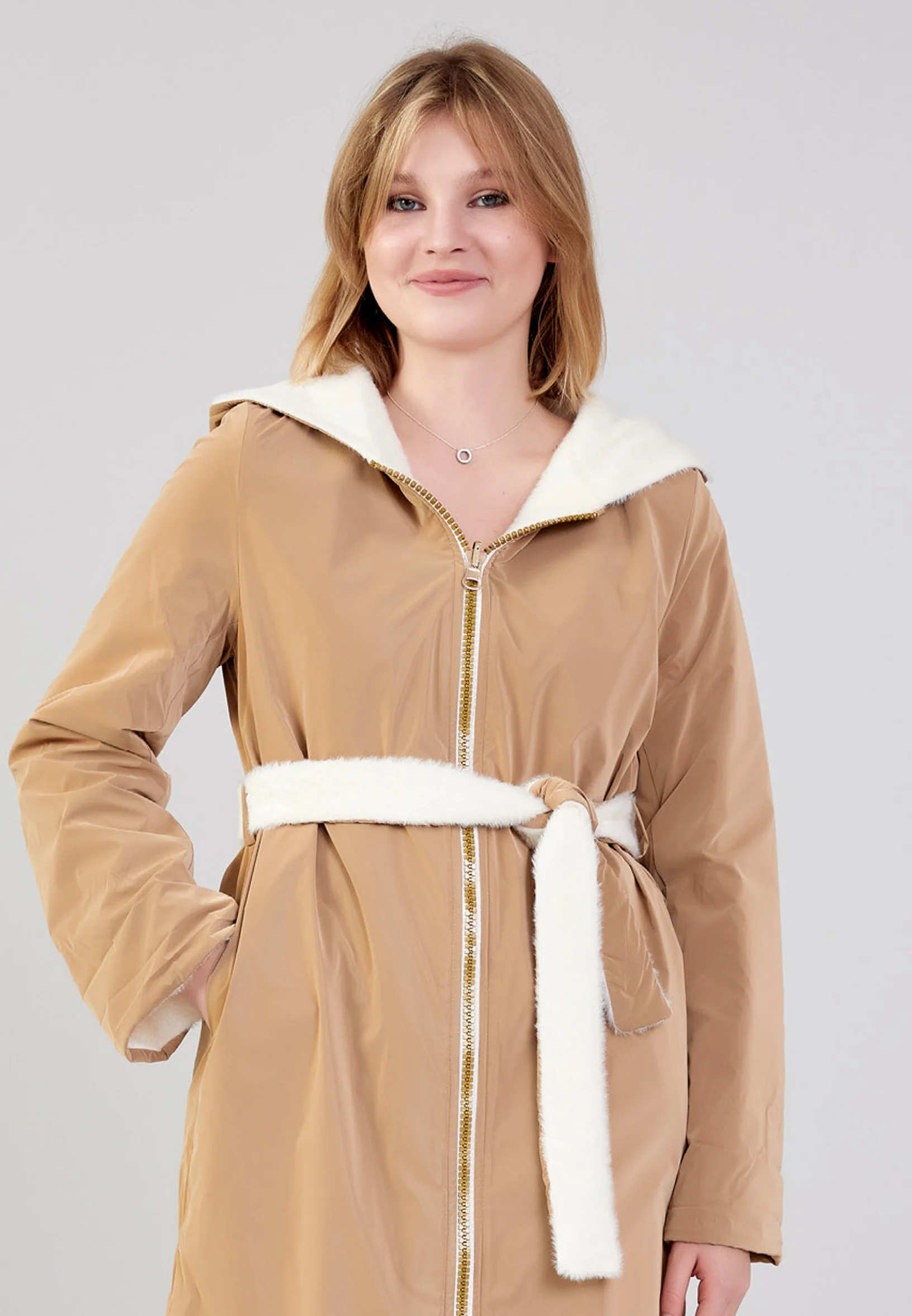 Polyester Solid Color Regular Coat cln2476 - Image 5