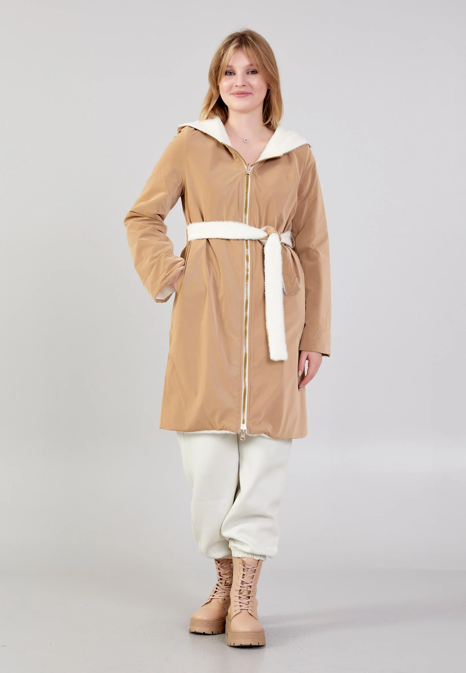 Polyester Solid Color Regular Coat cln2476 - Image 6