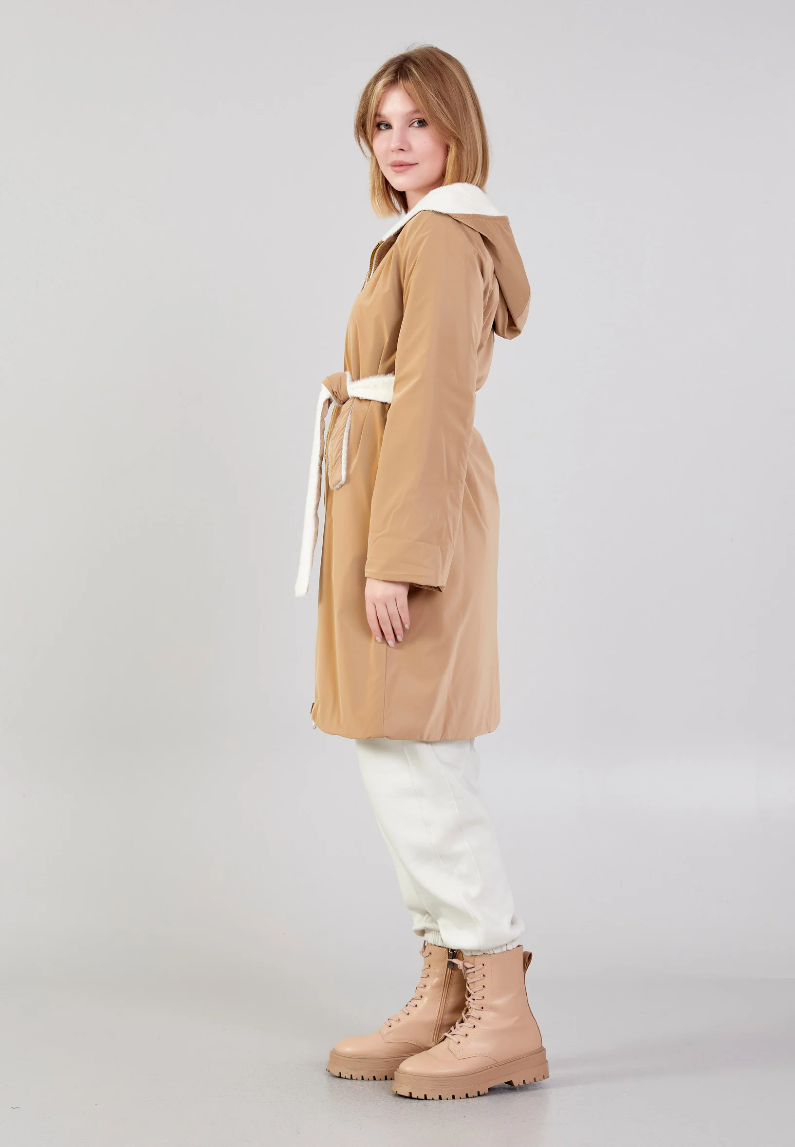 Polyester Solid Color Regular Coat cln2476 - Image 7