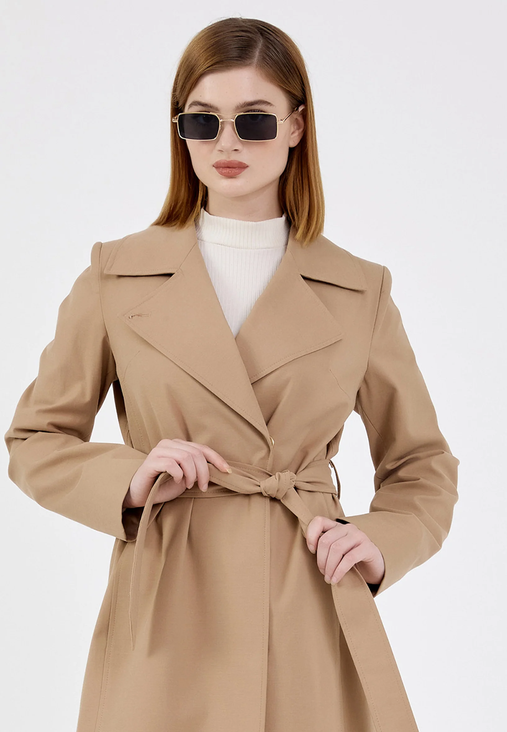 Polyester Solid Color Regular Coat grm0336
